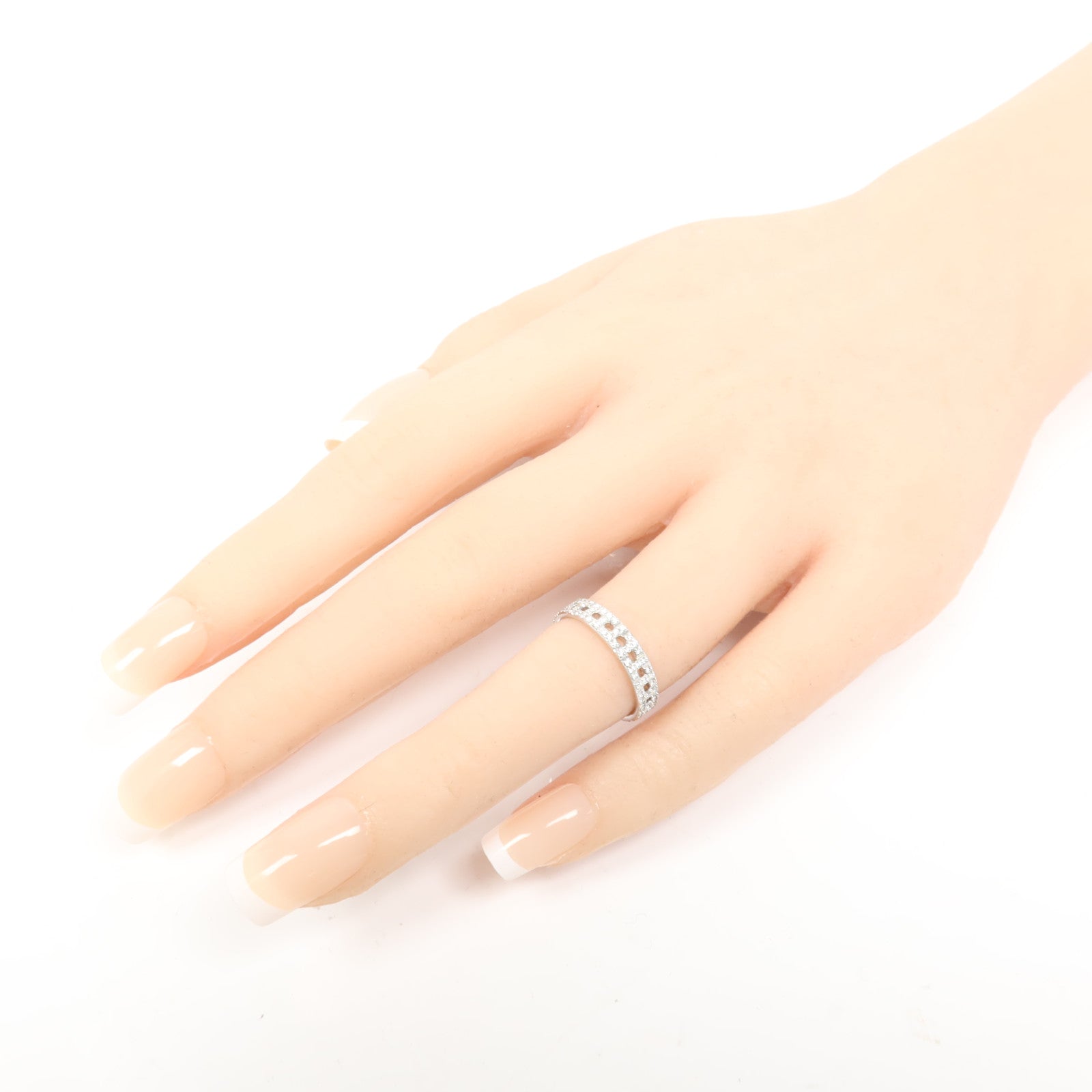 TIFFANY＆CO 18K白金T True Dia Ring戒指Tiffany#8/US#4