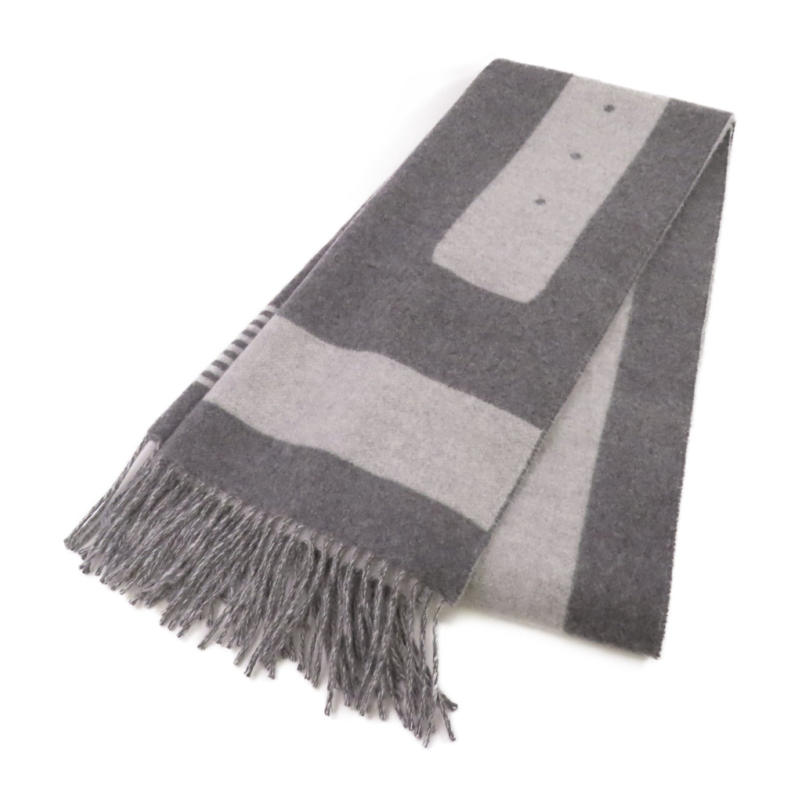 HERMES 羊絨Scarf圍巾灰色