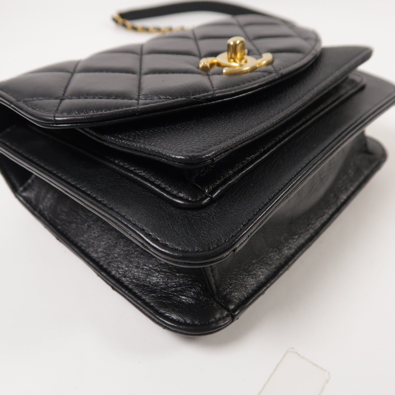 CHANEL 牛皮皮革Chain Handle Flap Bag手挽肩背兩用袋