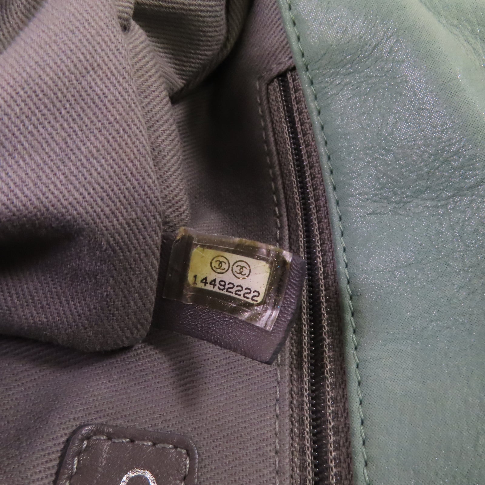 CHANEL 【激減優惠】牛皮皮革Chain Shoulder Bag銀扣鏈帶肩背袋綠色