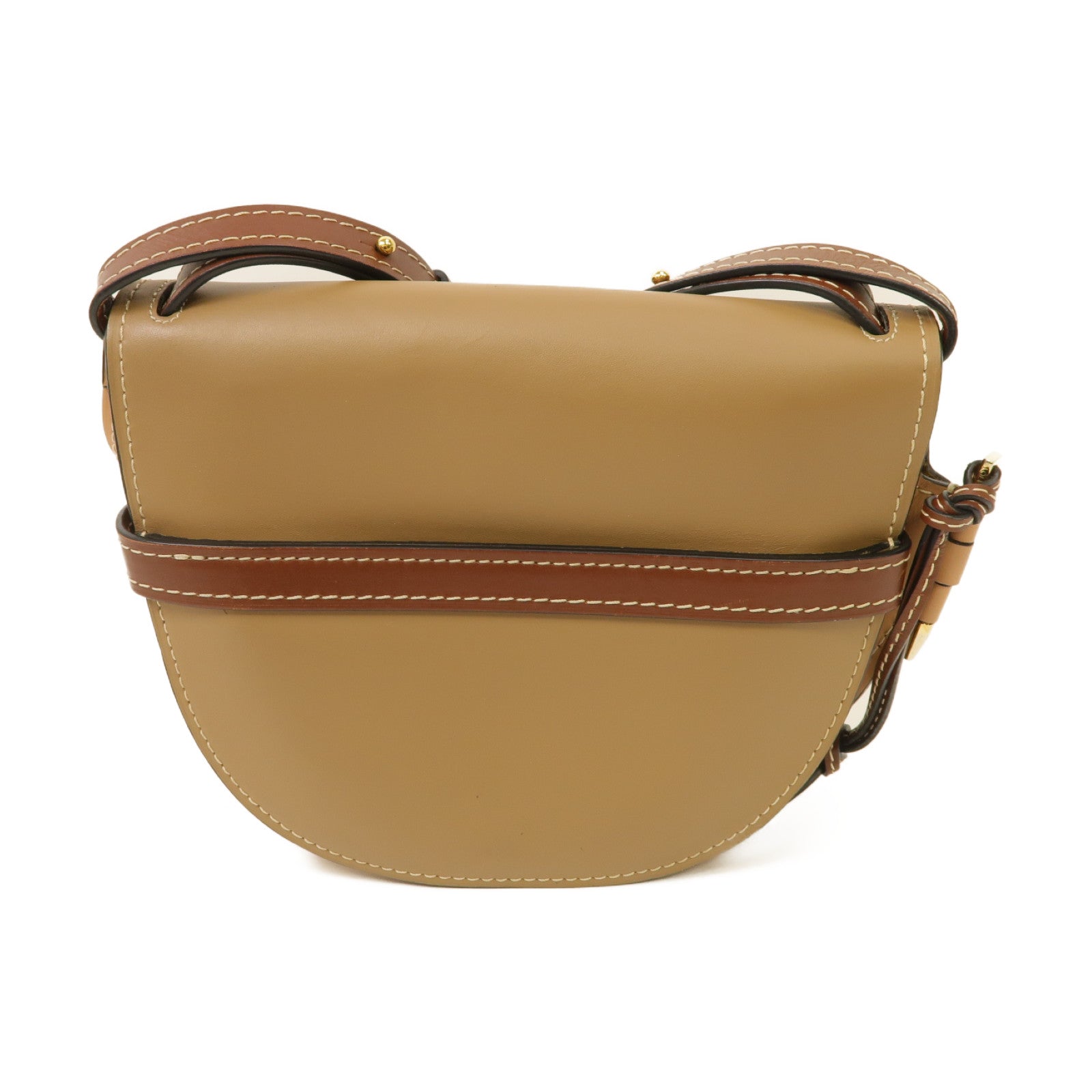 LOEWE 牛皮皮革Gate Small金扣肩背袋棕色