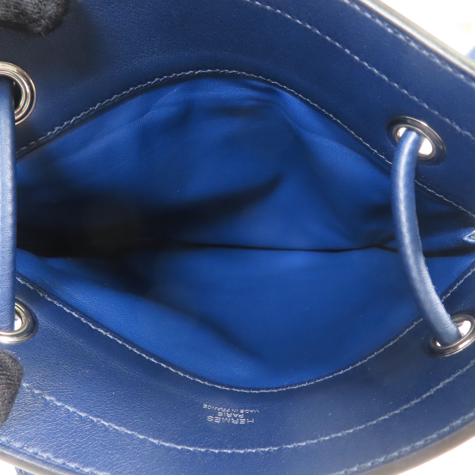 HERMES Swift皮革Aline Mini銀扣肩背袋Deep Blue