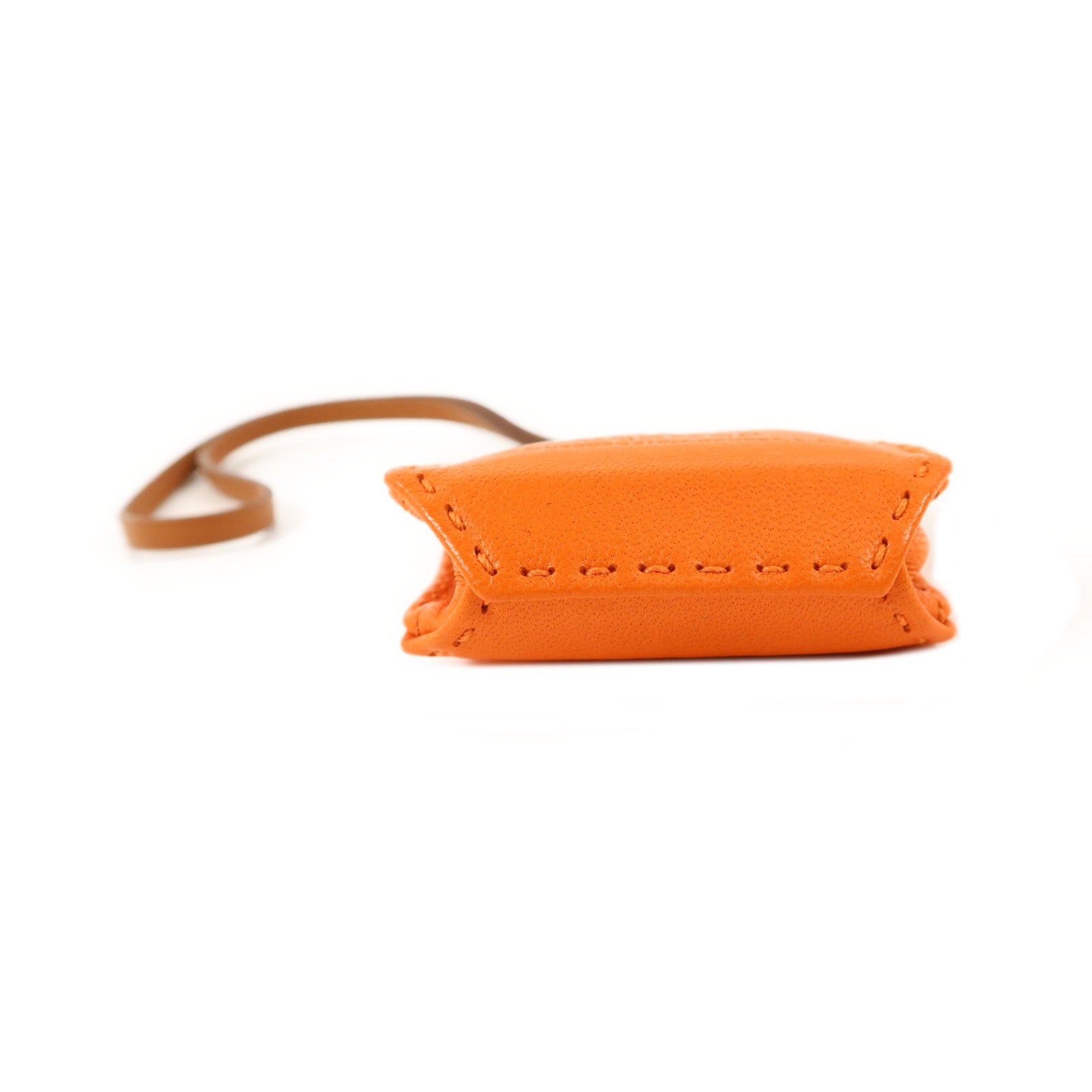 HERMES Milo皮革/Swift皮革Sac Orange Charm掛飾
