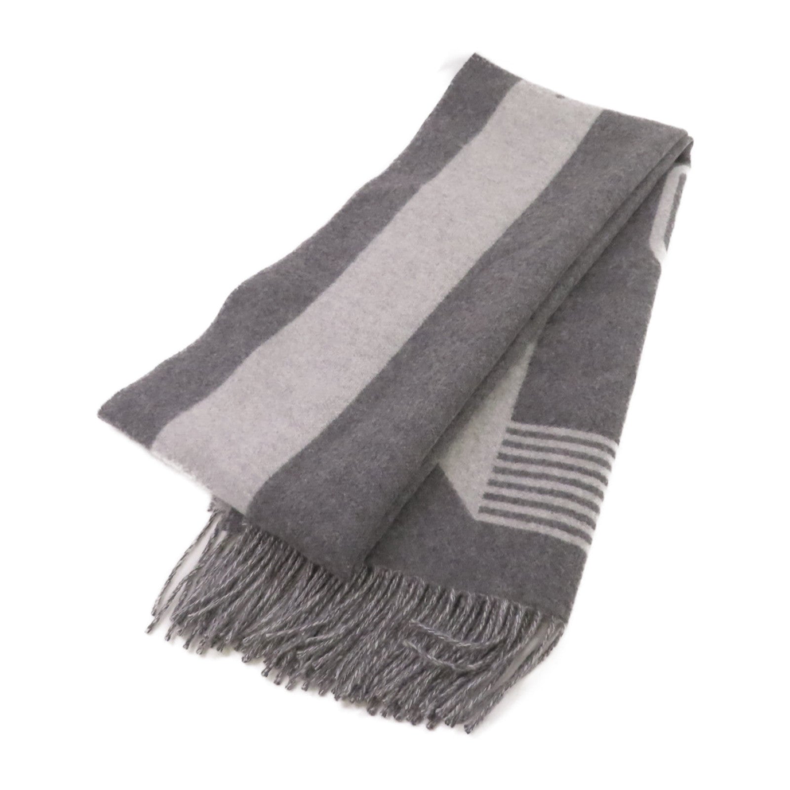 HERMES 羊絨Scarf圍巾灰色