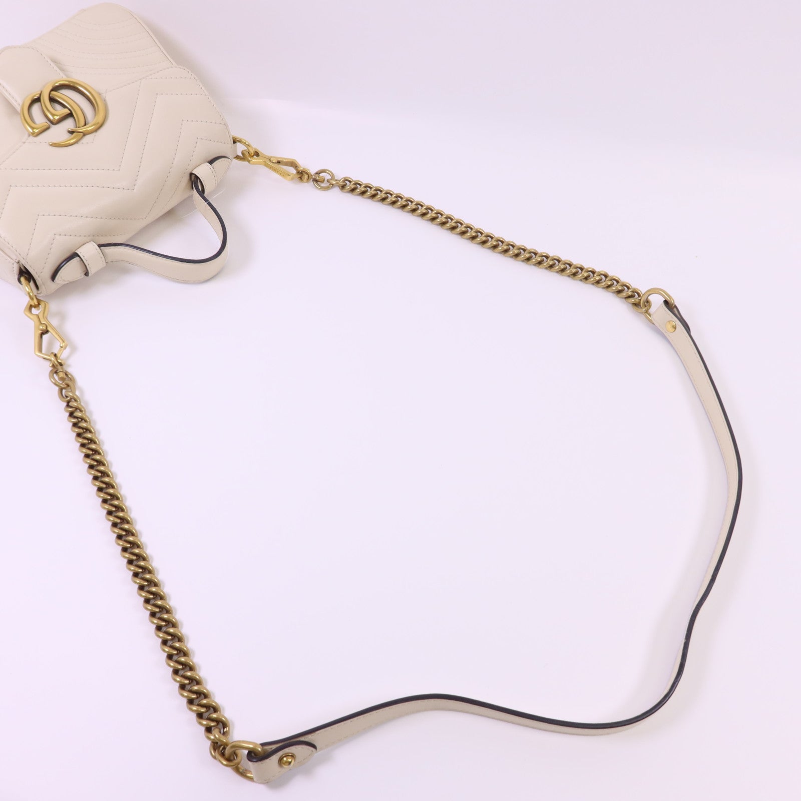 GUCCI 【激減優惠】牛皮皮革GG Marmont 2 Way Shoulder Bag金扣手挽肩背兩用袋