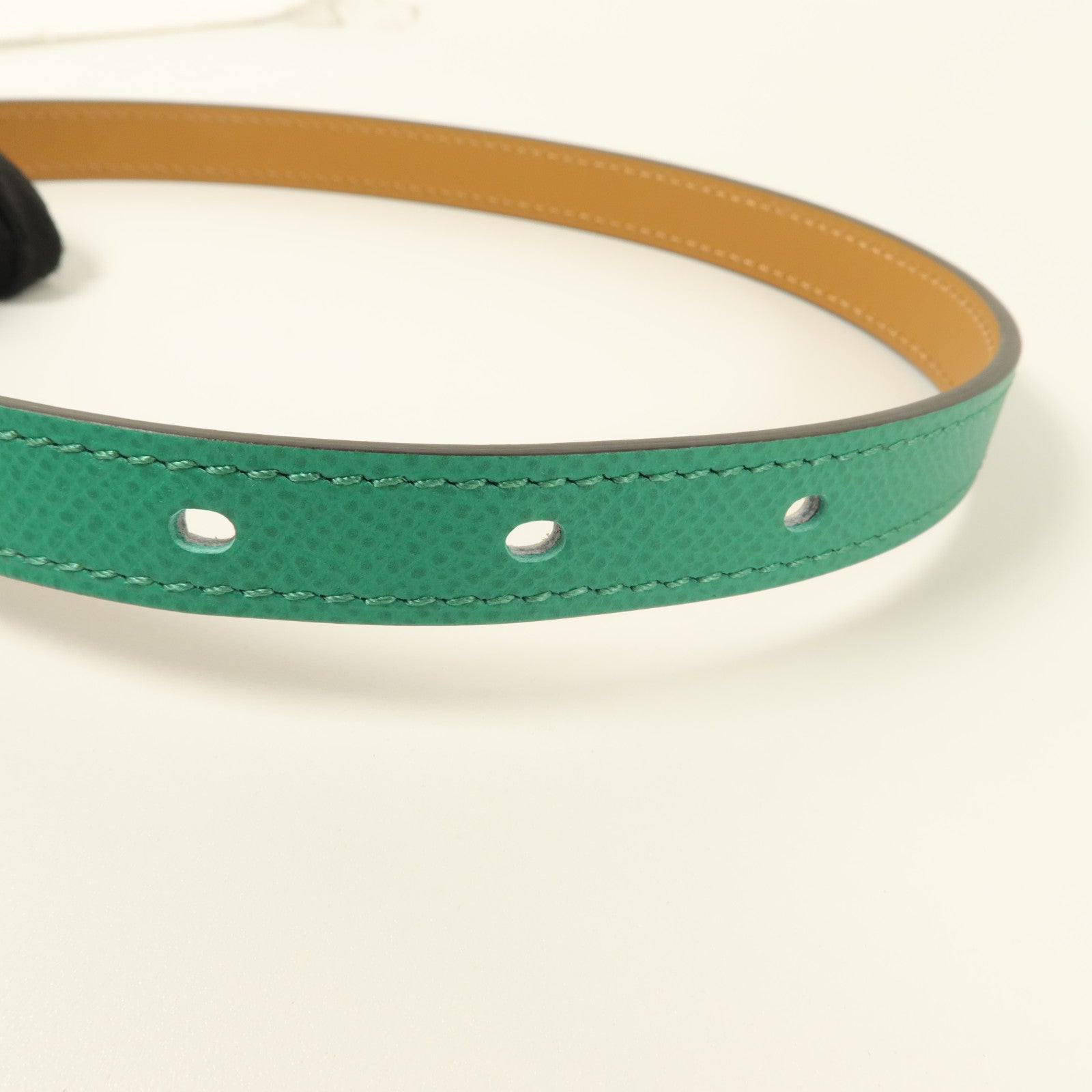 HERMES Epsom皮革Pop H15 Belt 75cm皮帶Vert Jade
