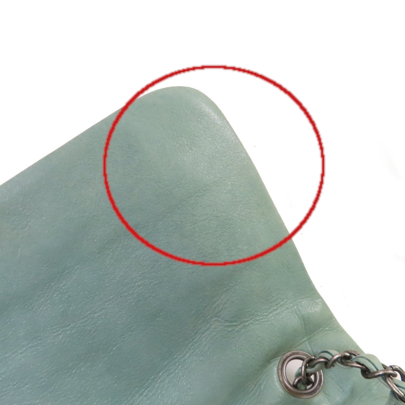 CHANEL 【激減優惠】牛皮皮革Chain Shoulder Bag銀扣鏈帶肩背袋綠色