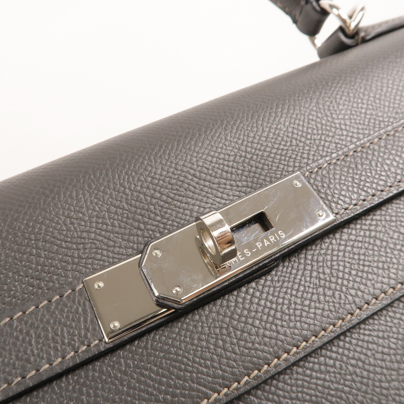 HERMES Epsom皮革Kelly 35手挽肩背兩用袋Graphite