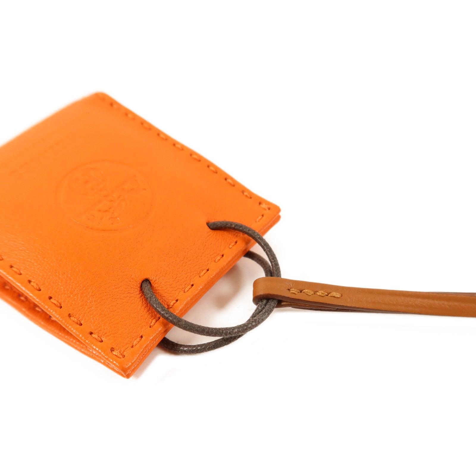HERMES Milo皮革/Swift皮革Sac Orange Charm掛飾