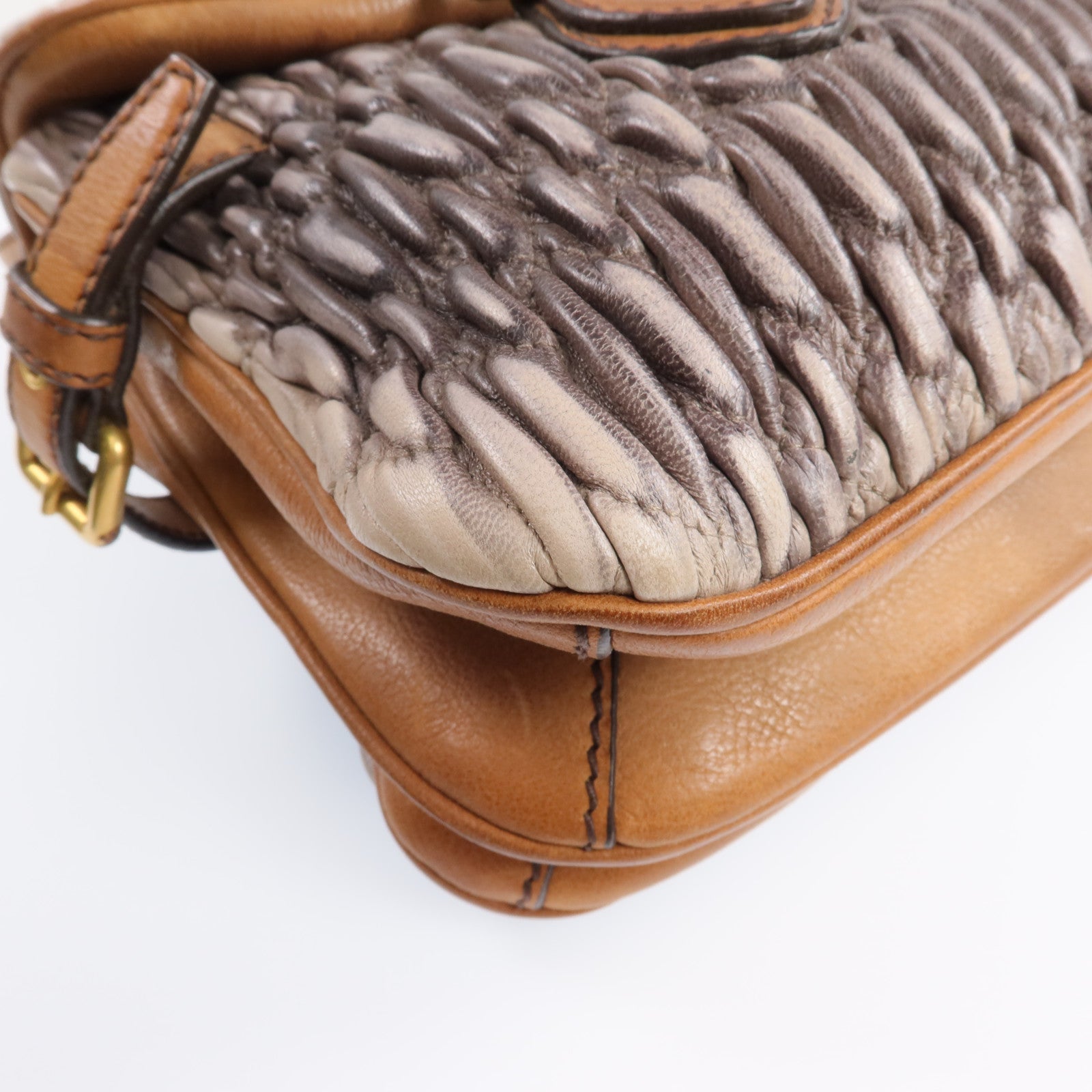 Miu Miu 羊皮皮革Sholder Bag 金扣肩背袋
