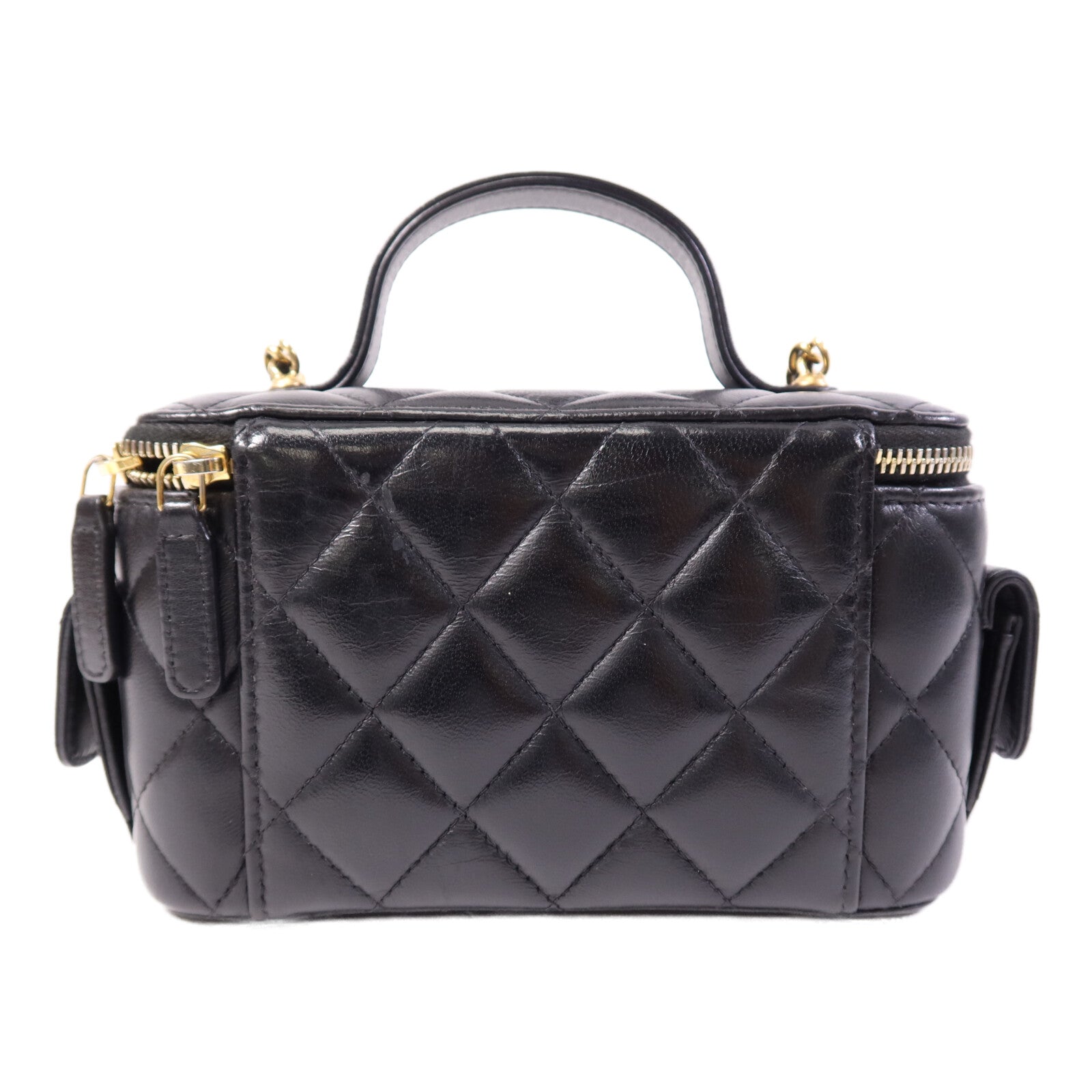 CHANEL 【激減優惠】羊皮皮革Vanity Case金扣鏈帶肩背袋