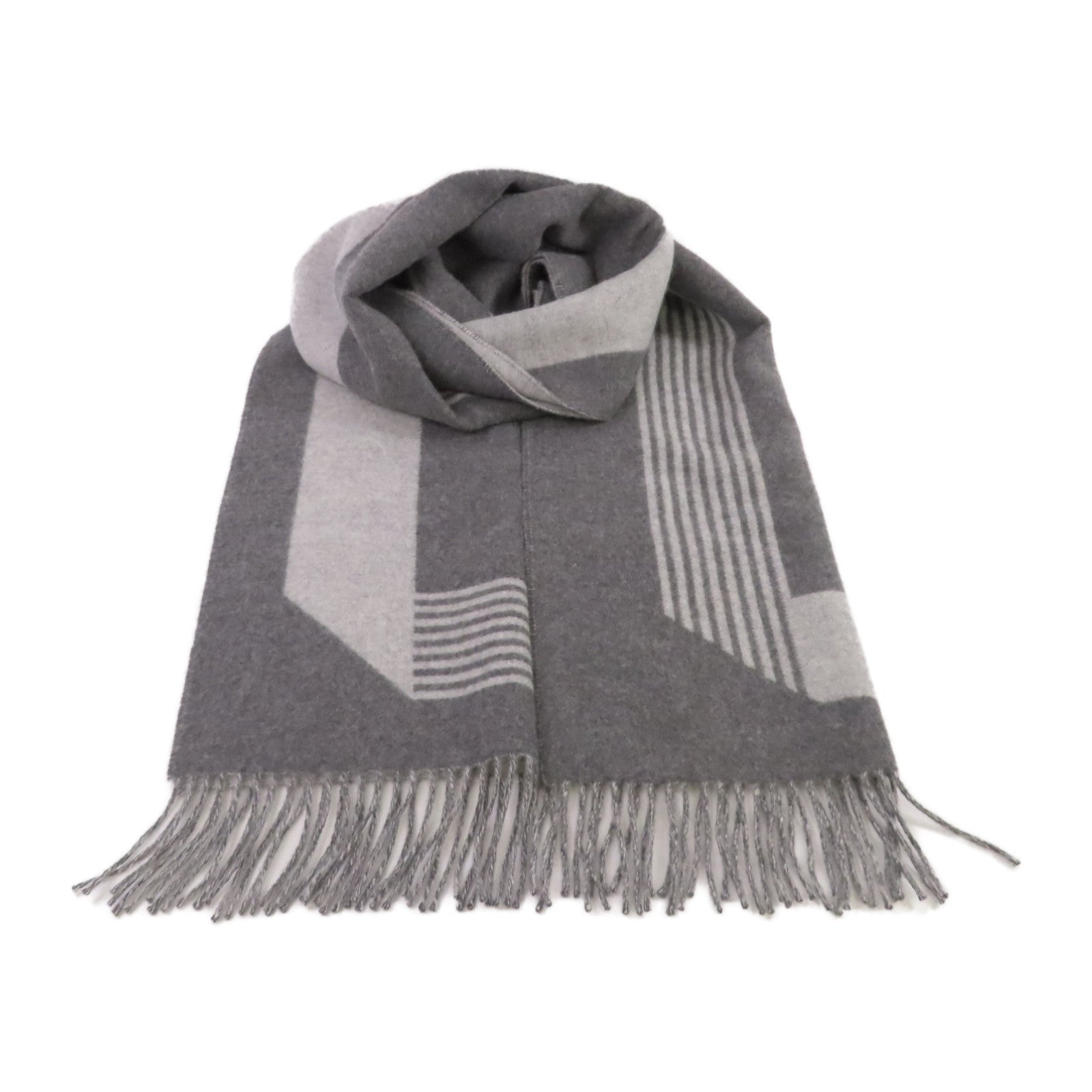 HERMES 羊絨Scarf圍巾灰色