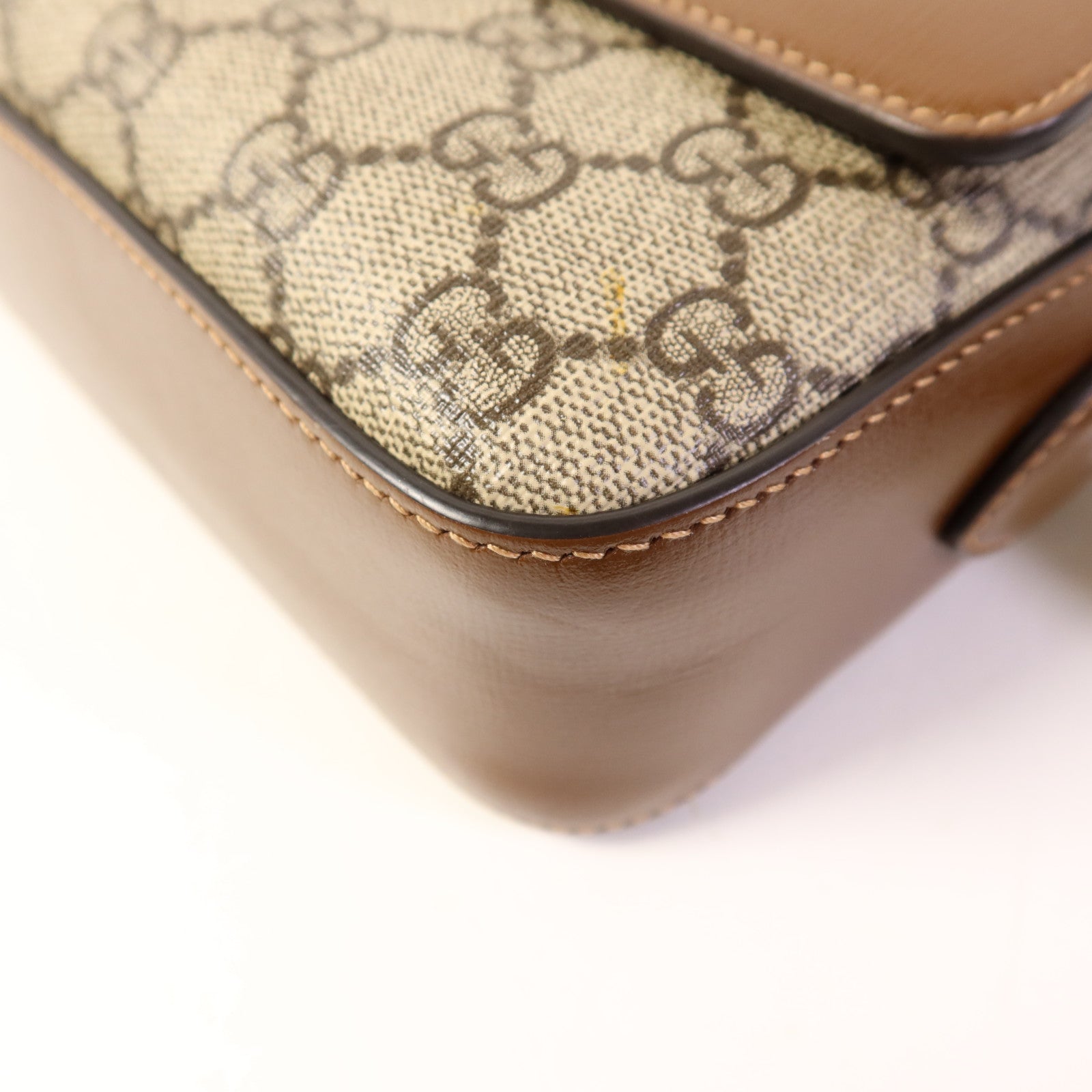 GUCCI 塗層帆布Horsebit 1955 Small Shoulder Bag金扣肩背袋