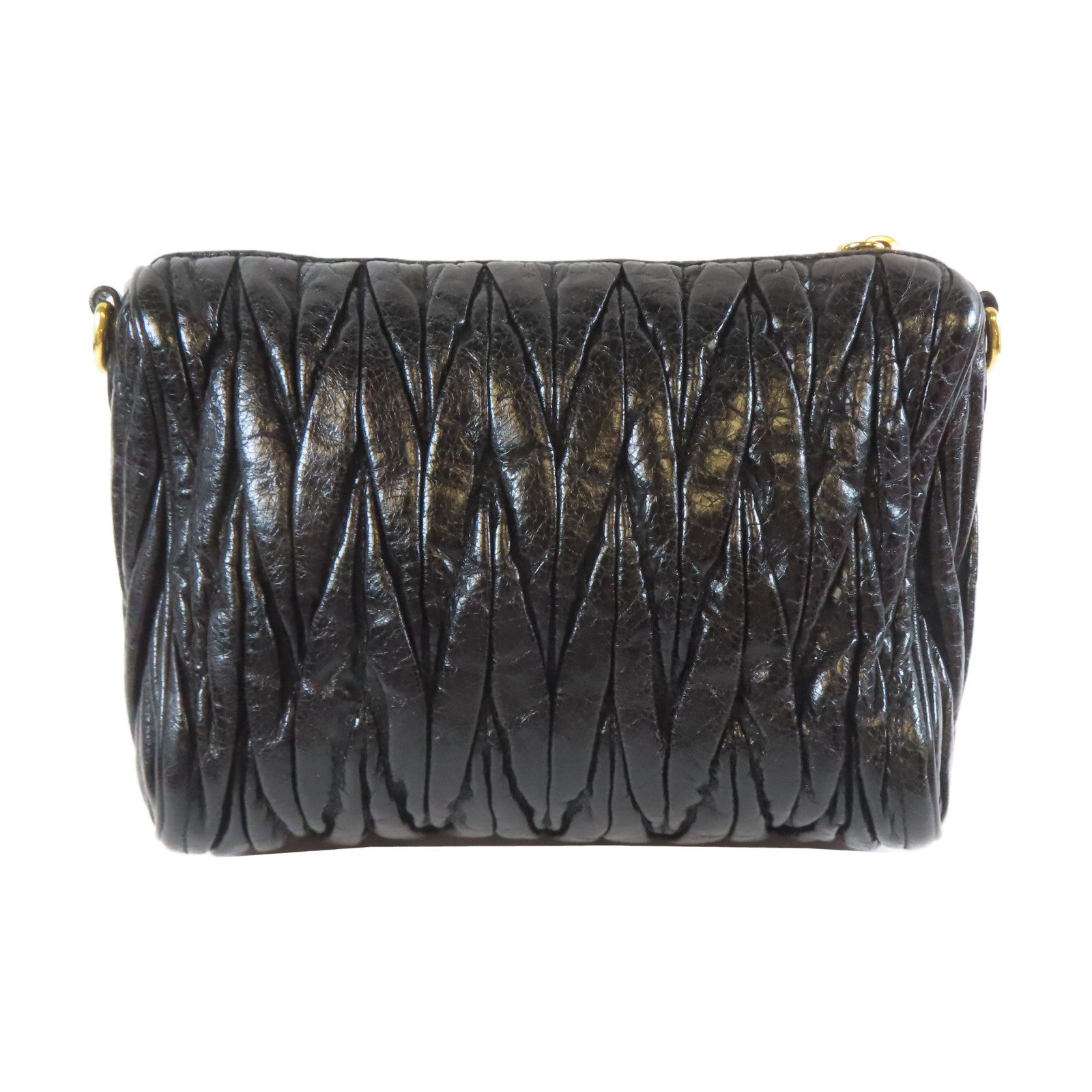 Miu Miu 皮革Hand Bag金扣手挽袋黑色