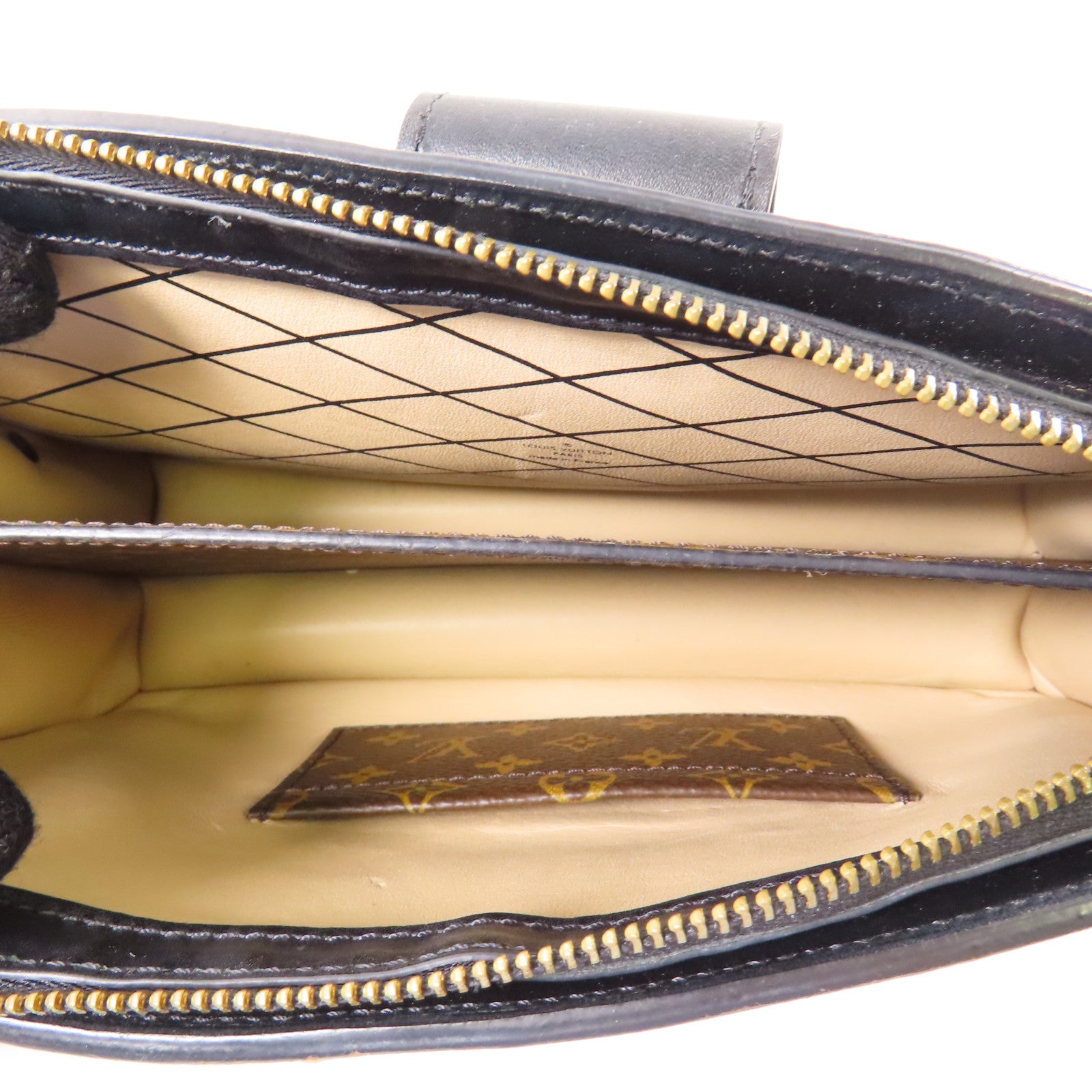 LOUIS VUITTON Monogram Reverse Trunk Clutch金扣肩背袋棕色
