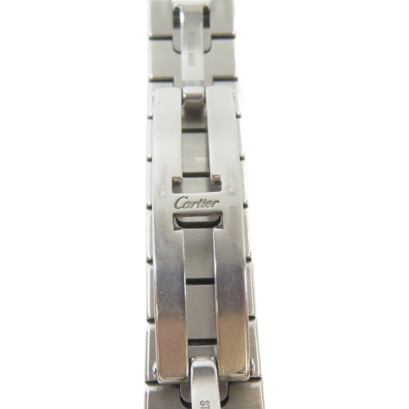 CARTIER Santos Galbee不鏽鋼手錶石英機芯白色#15cm