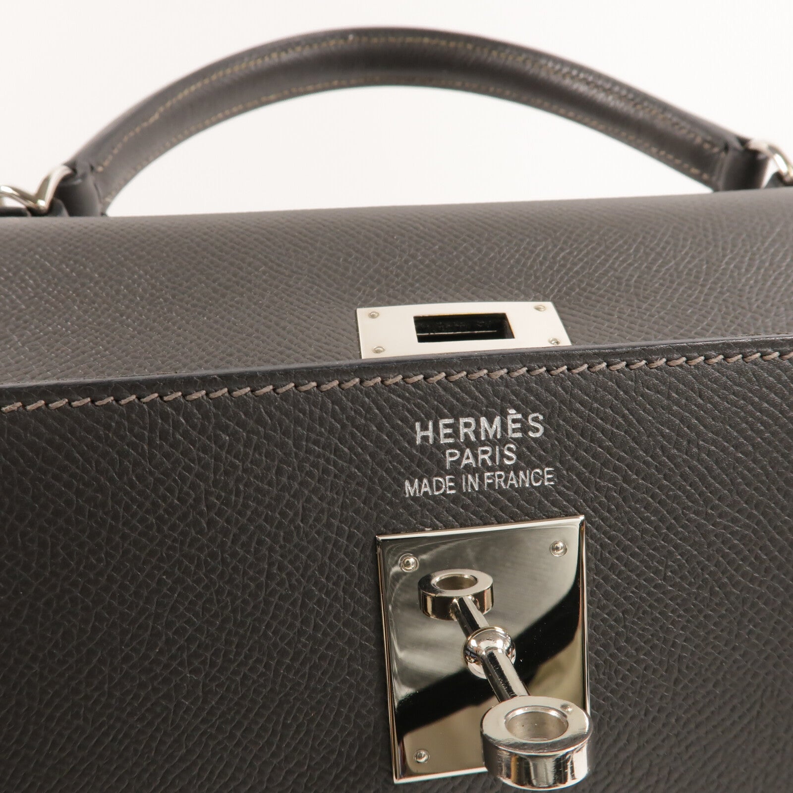 HERMES Epsom皮革Kelly 35手挽肩背兩用袋Graphite
