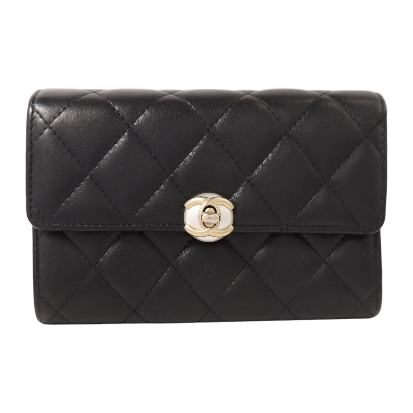 CHANEL 羊皮皮革Wallet金扣長錢包