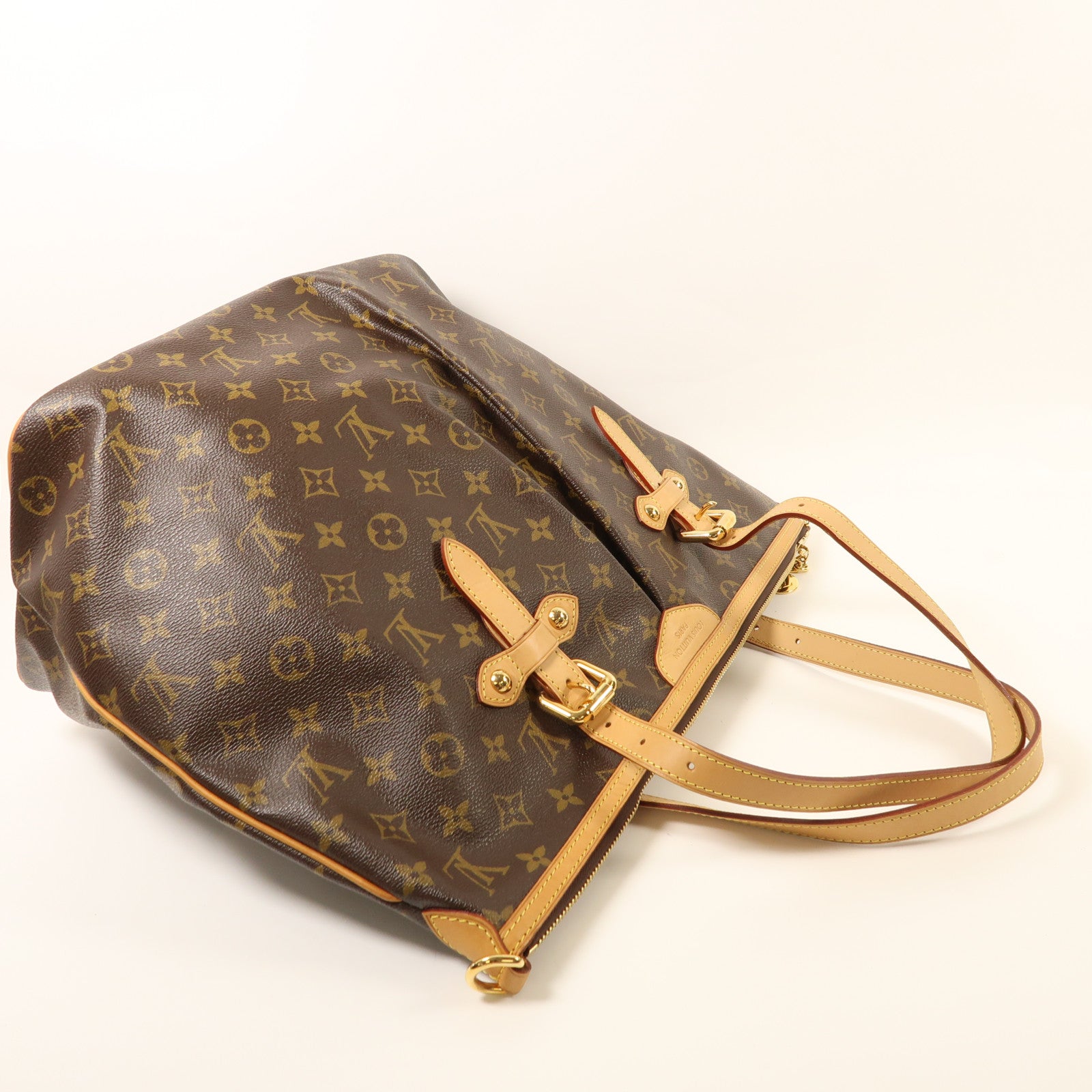 LOUIS VUITTON Monogram Palermo GM金扣手挽肩背兩用袋棕色