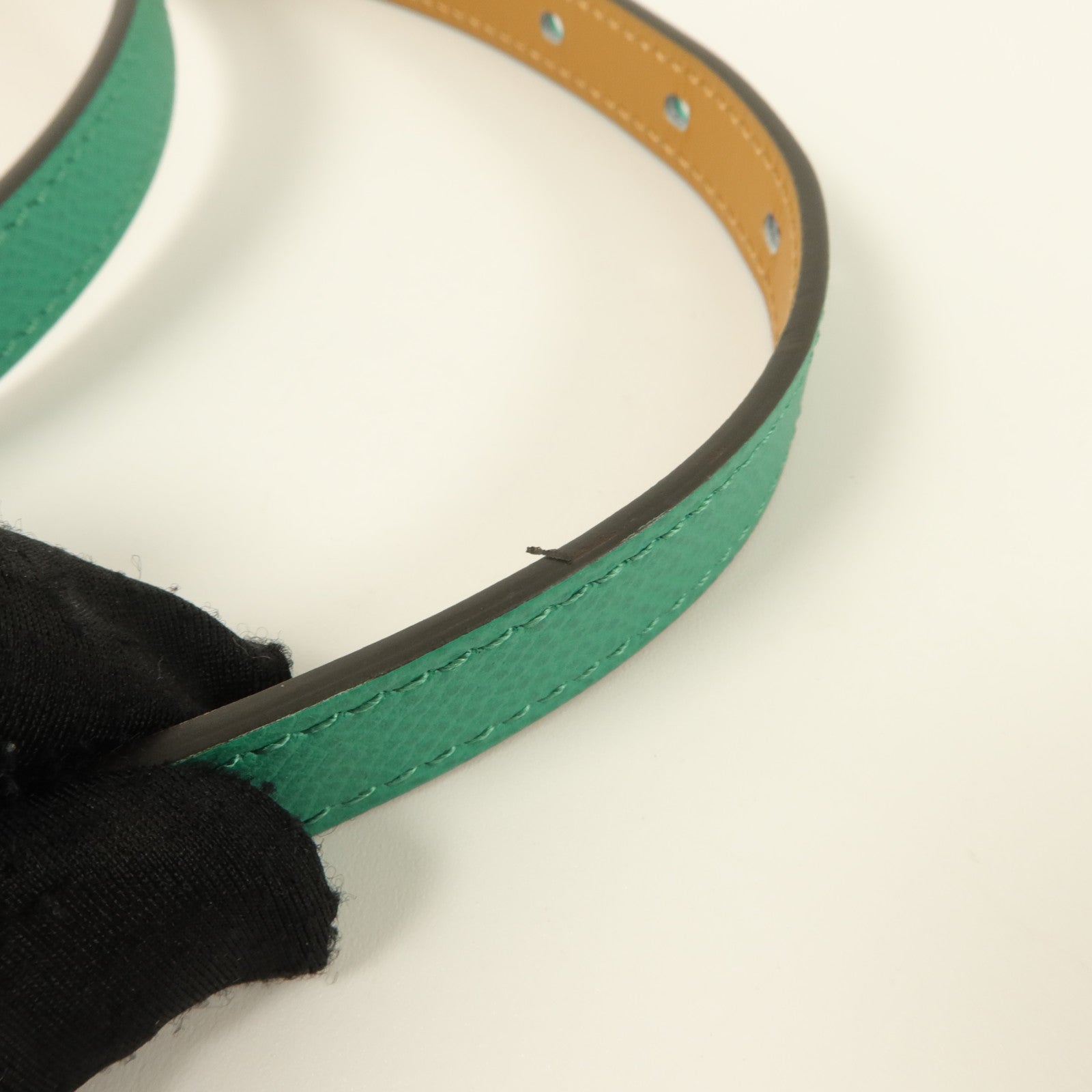 HERMES Epsom皮革Pop H15 Belt 75cm皮帶Vert Jade