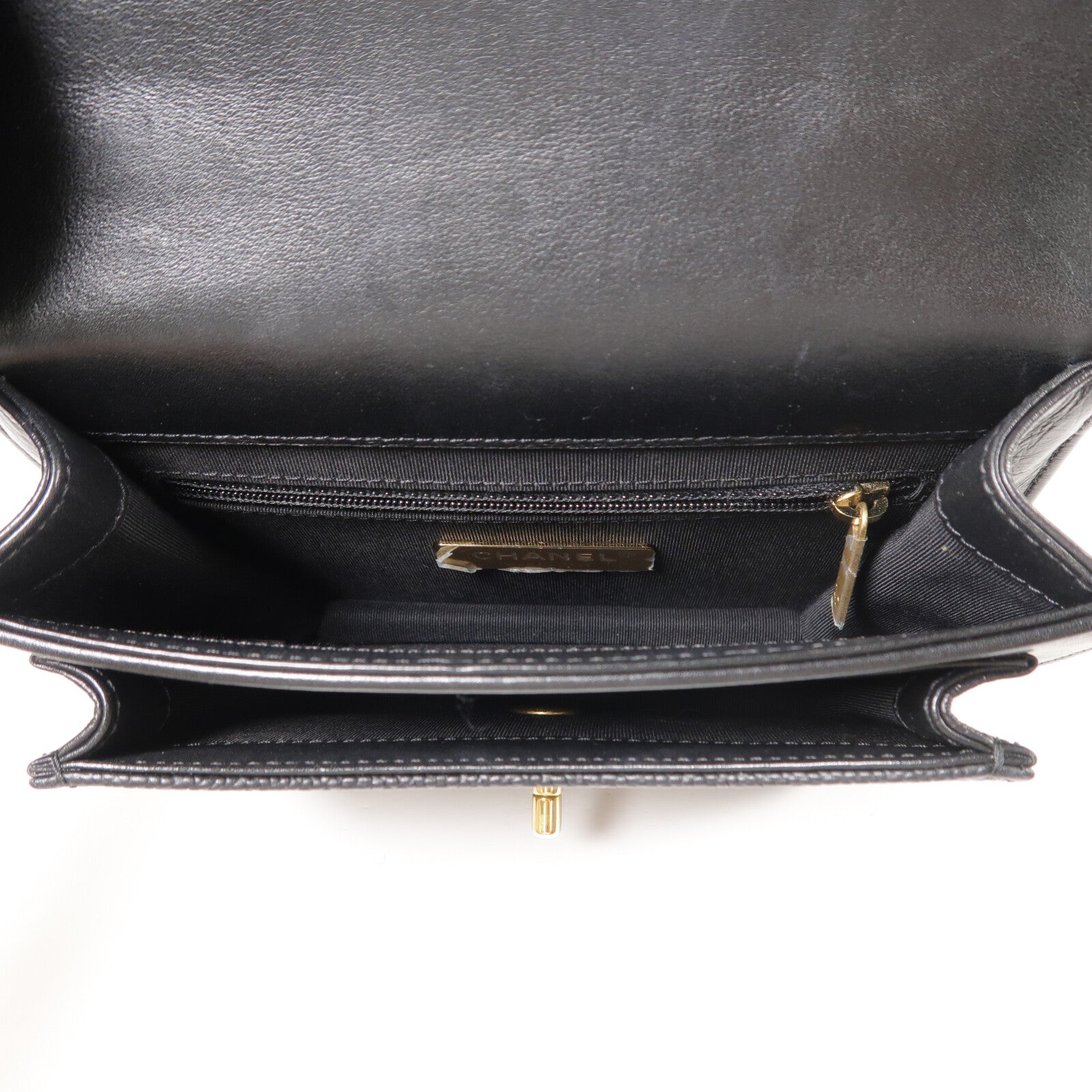 CHANEL 牛皮皮革Chain Handle Flap Bag手挽肩背兩用袋