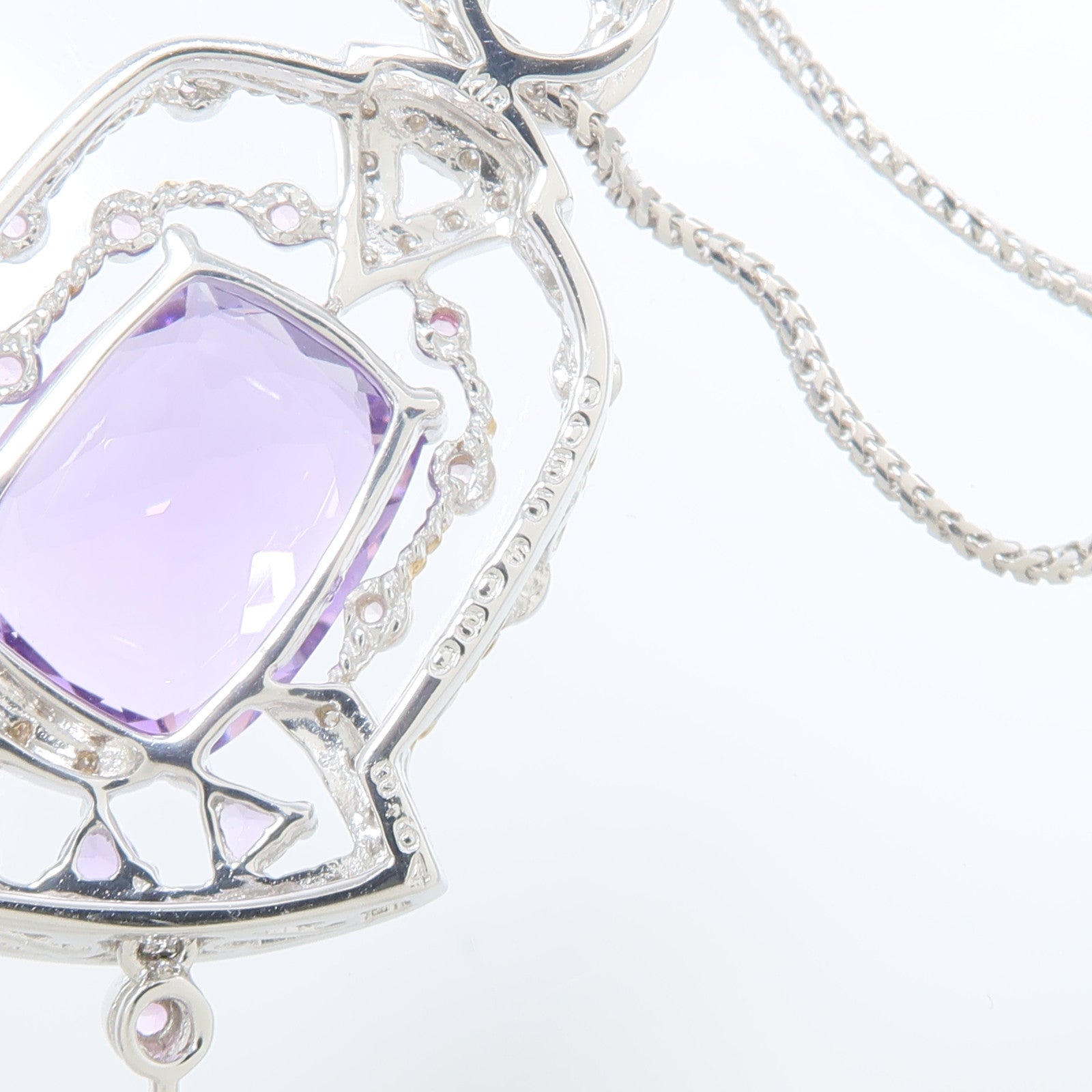 JEWELRY 18K白金/黃金Amethyst Pink Sapphire Diamond Necklace紫水晶/粉紅藍寶石/鑽石項鍊