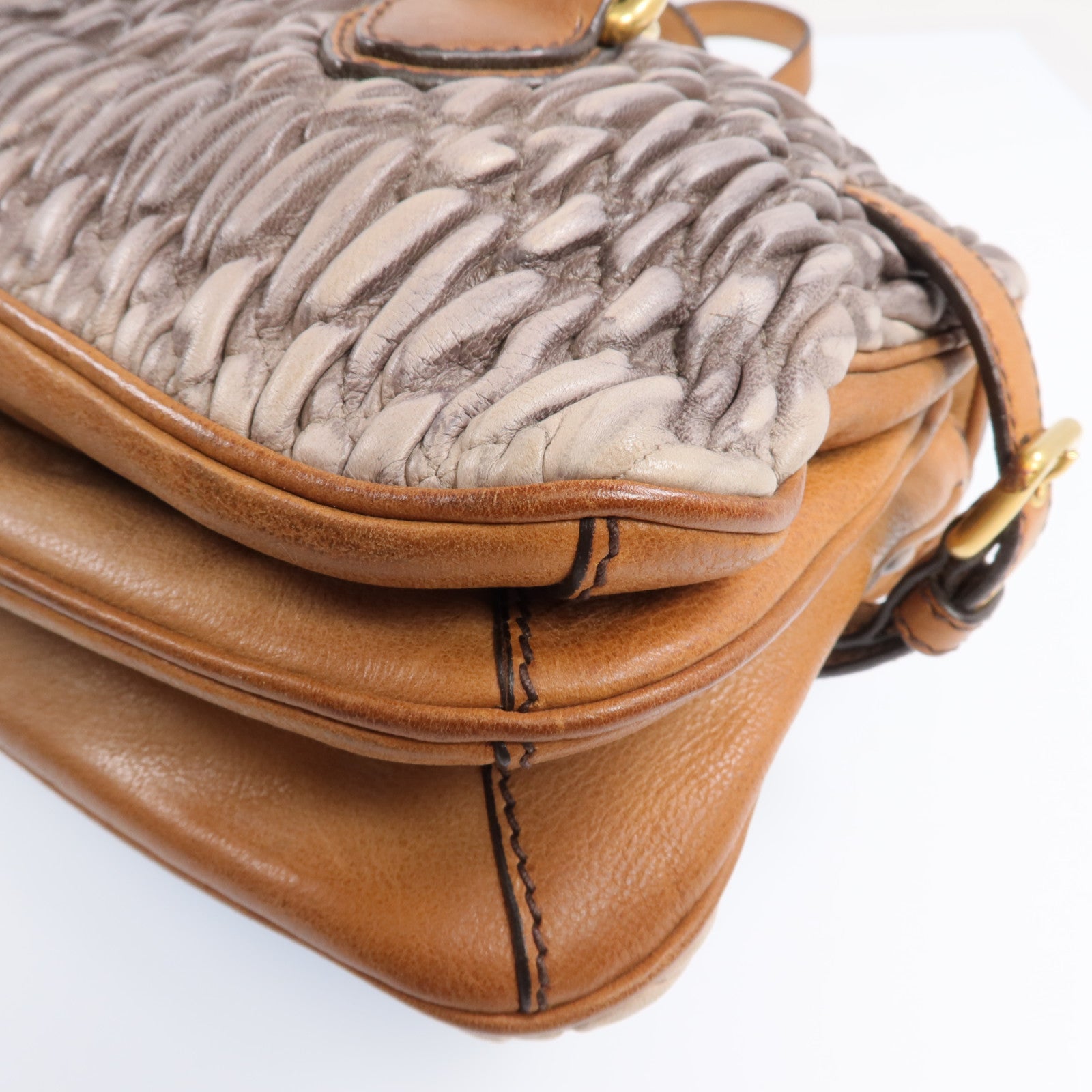 Miu Miu 羊皮皮革Sholder Bag 金扣肩背袋