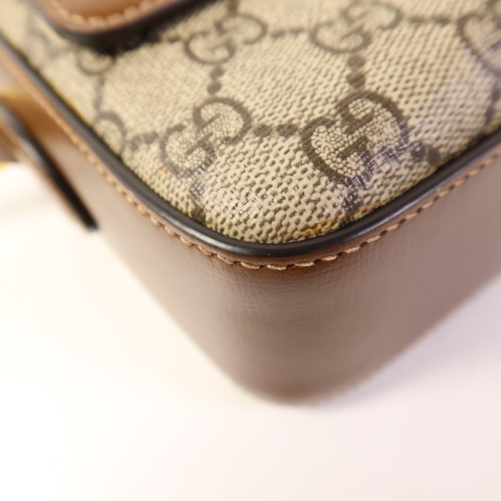 GUCCI 塗層帆布Horsebit 1955 Small Shoulder Bag金扣肩背袋