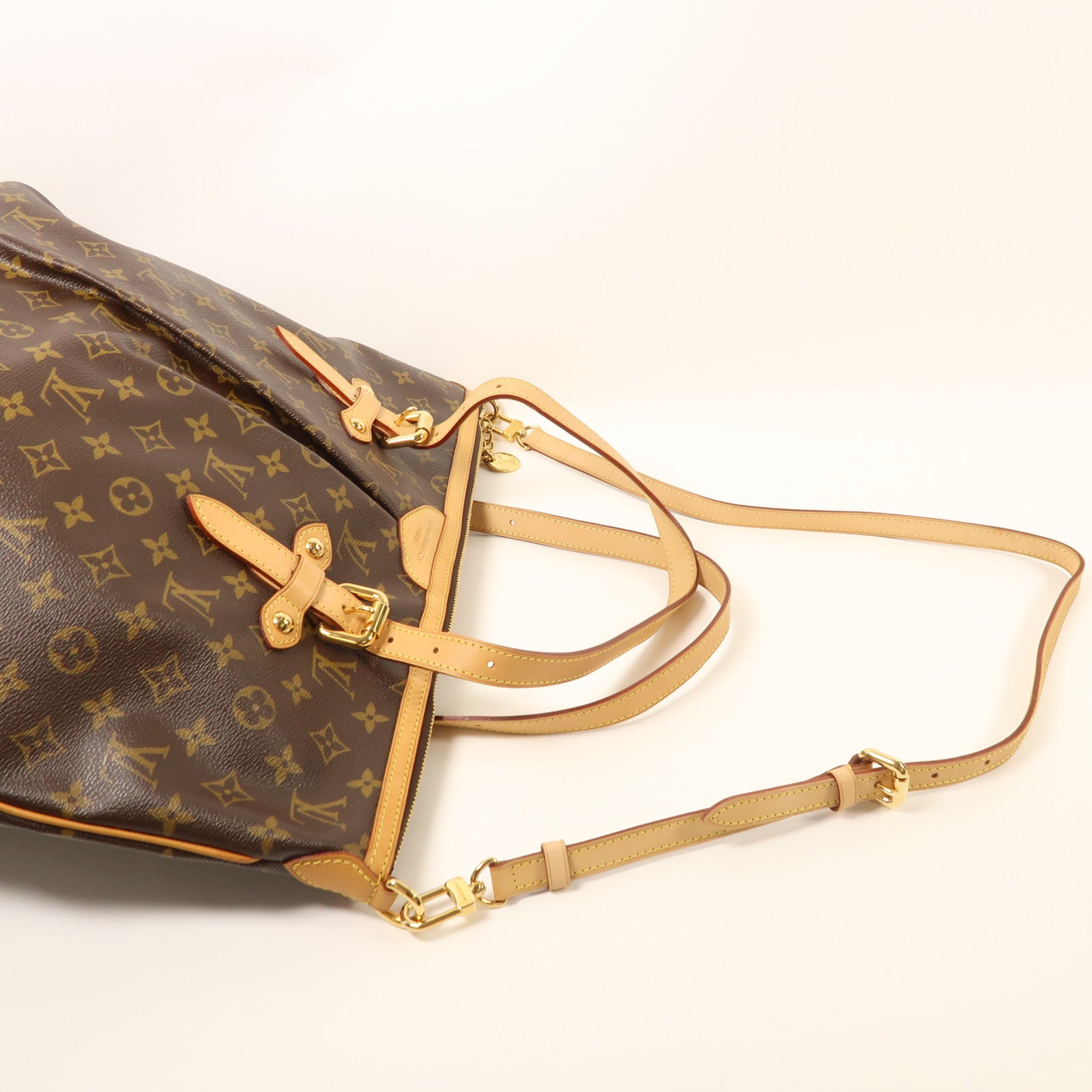 LOUIS VUITTON Monogram Palermo GM金扣手挽肩背兩用袋棕色