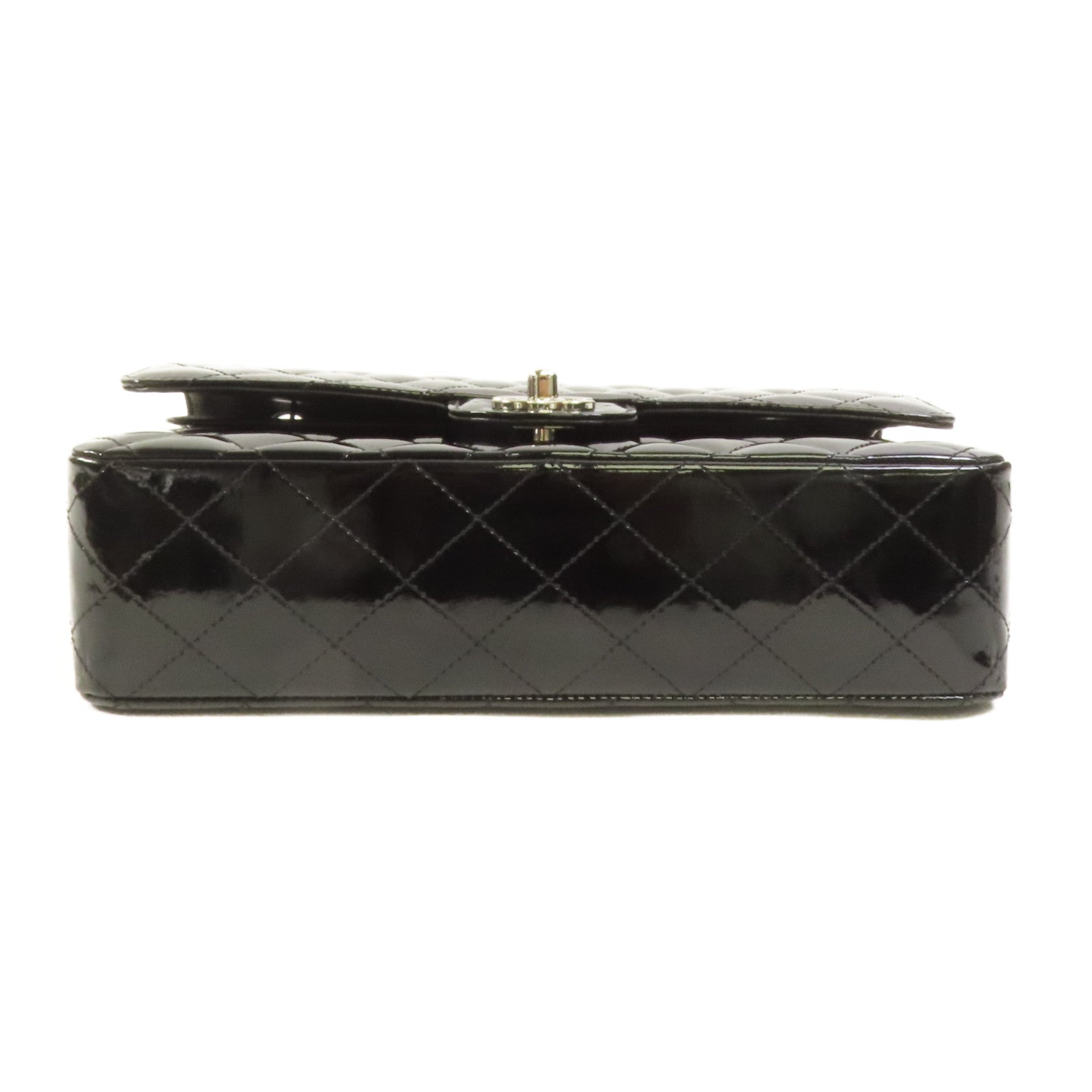 CHANEL 漆皮皮革Classic 25銀扣鏈帶肩背袋