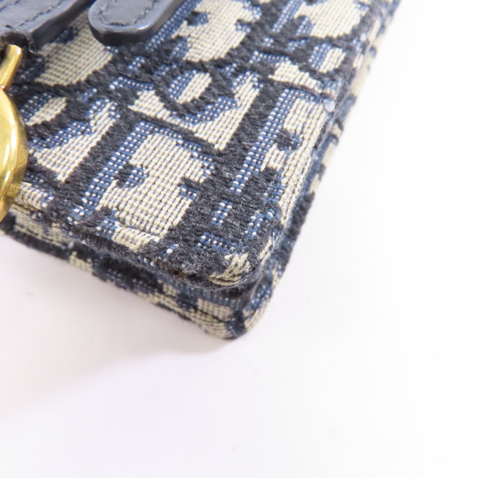 Dior 帆布Chain Shoulder Bag金扣鏈帶肩背袋藍色