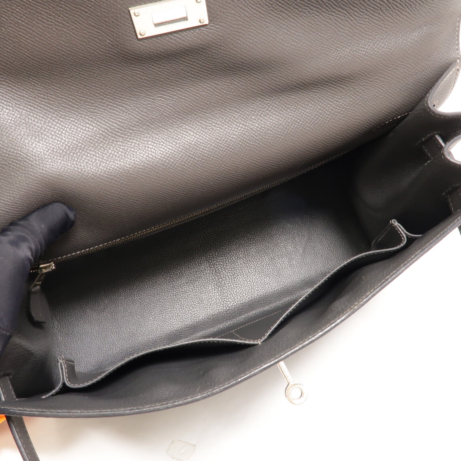 HERMES Epsom皮革Kelly 35手挽肩背兩用袋Graphite