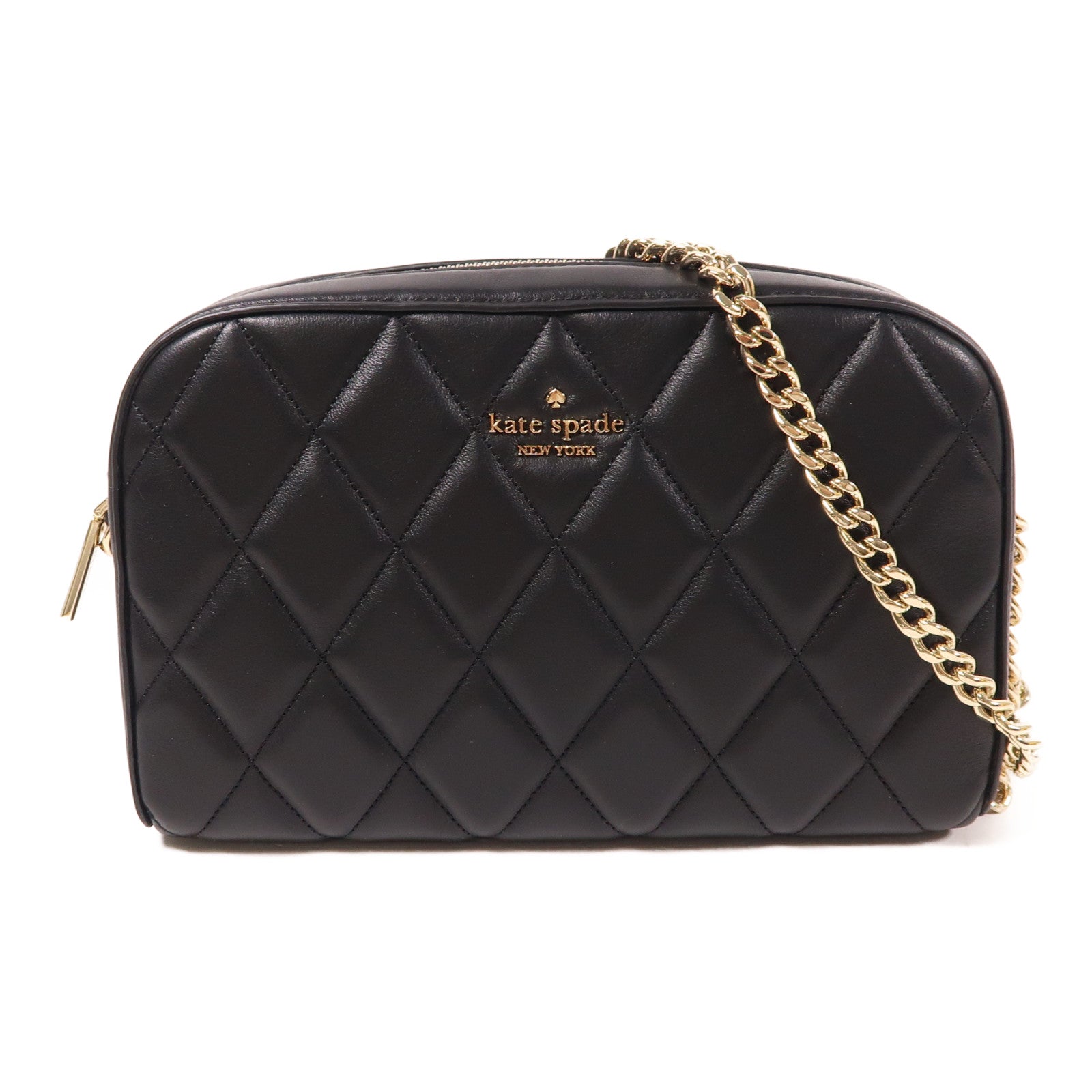 Kate Spade 牛皮皮革Chain Shoulder金扣鏈帶肩背袋