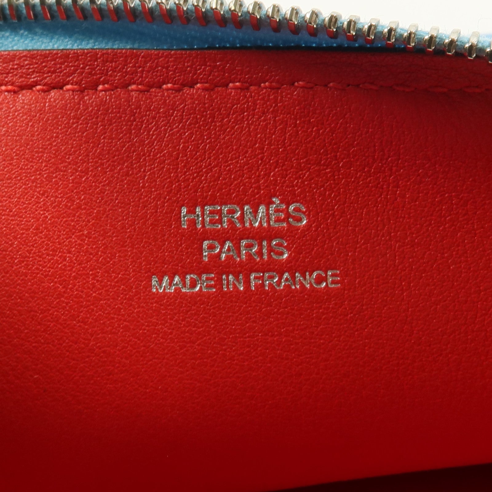 HERMES Evercolor皮革Atout 20 Pouch手拿包Bleu du Nord/Braise