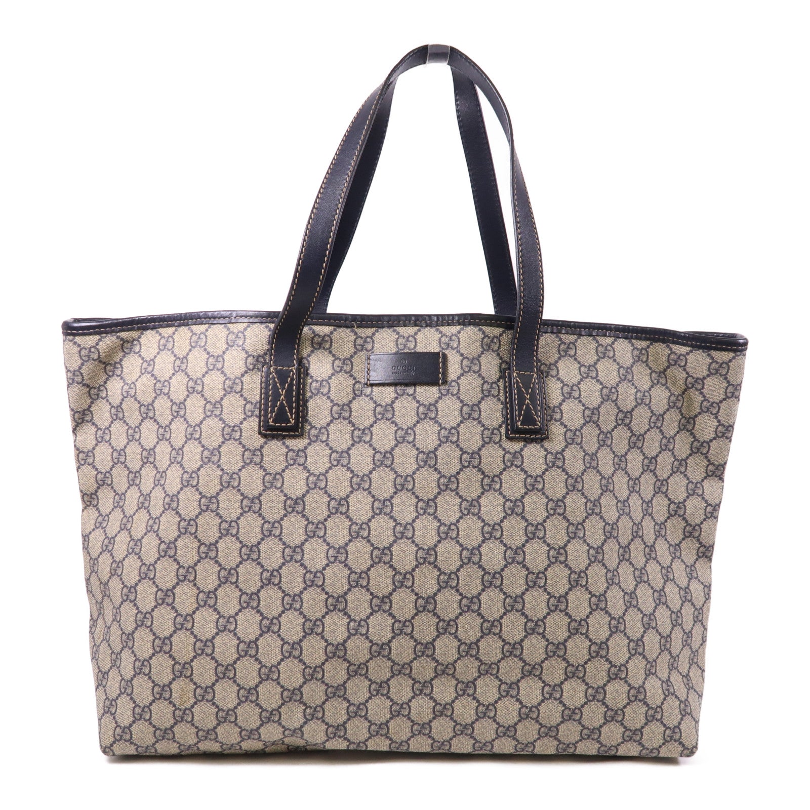 GUCCI 塗層帆布Tote Bag銀扣肩背袋