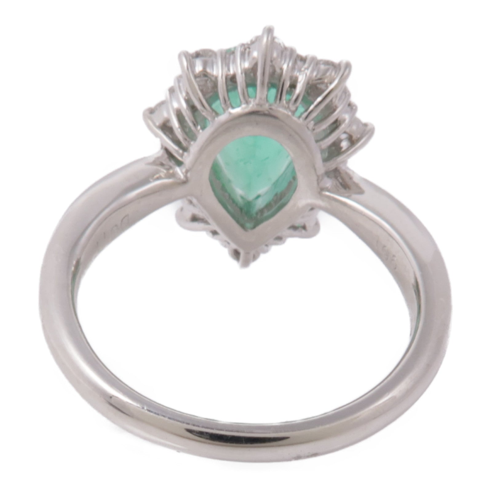 JEWELRY【激減優惠】 PT900鉑金Emerald/Diamond Ring 綠寶石/鑽石戒指US#7.25