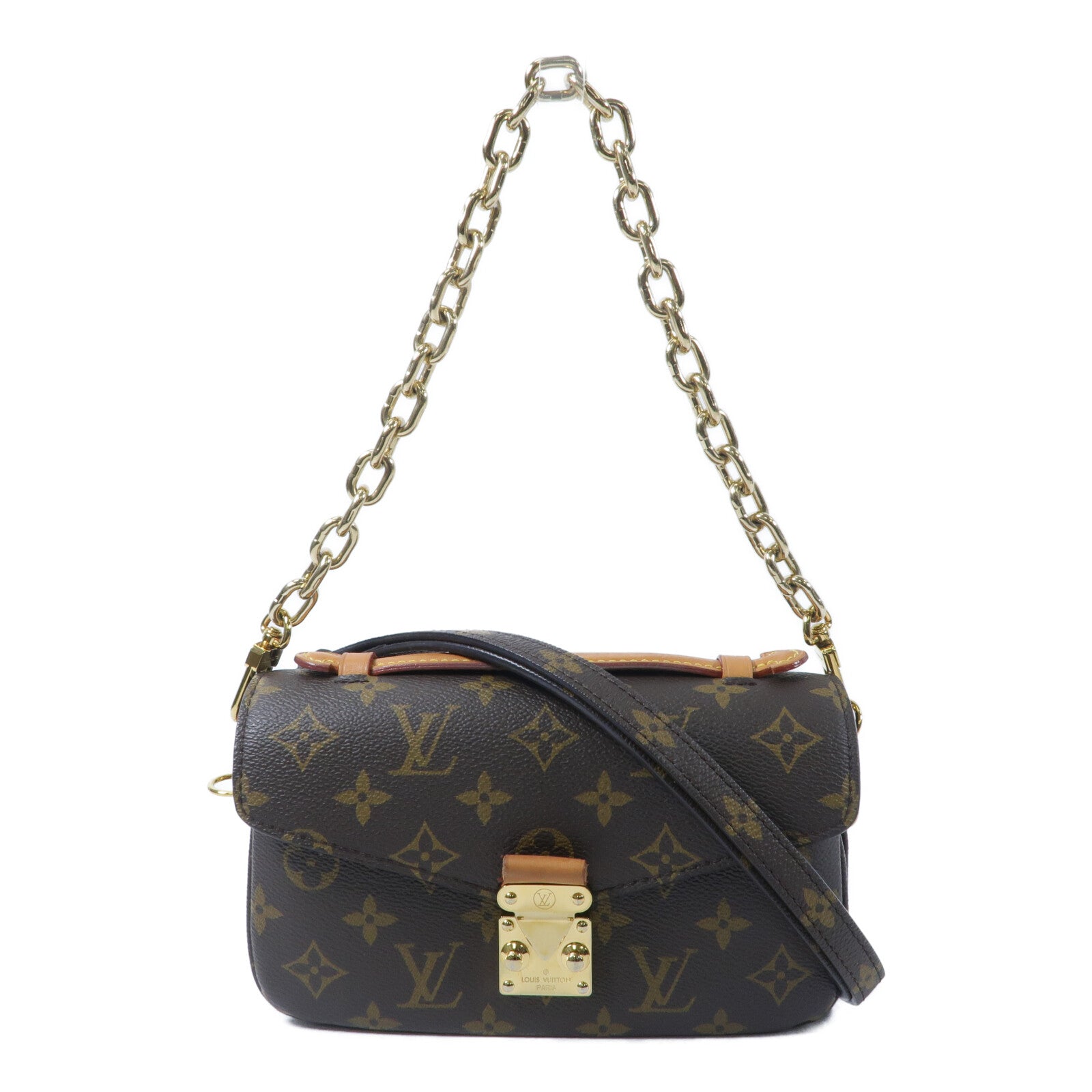 LOUIS VUITTON Monogram Pochette Metis East West鏈帶手挽肩背兩用袋