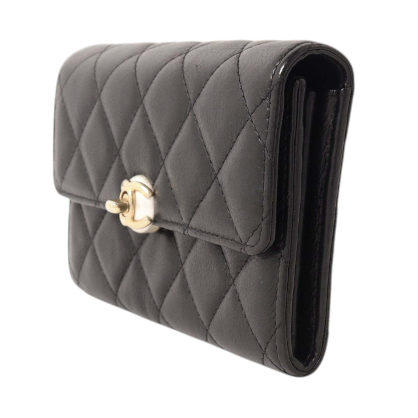 CHANEL 羊皮皮革Wallet金扣長錢包
