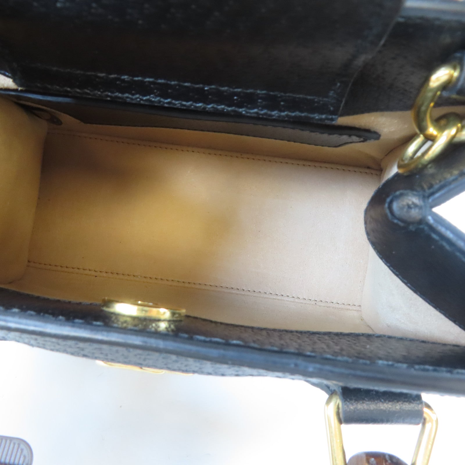 GUCCI 【激減優惠】牛皮皮革Diana Mini Tote Bag金扣手挽肩背兩用袋黑色