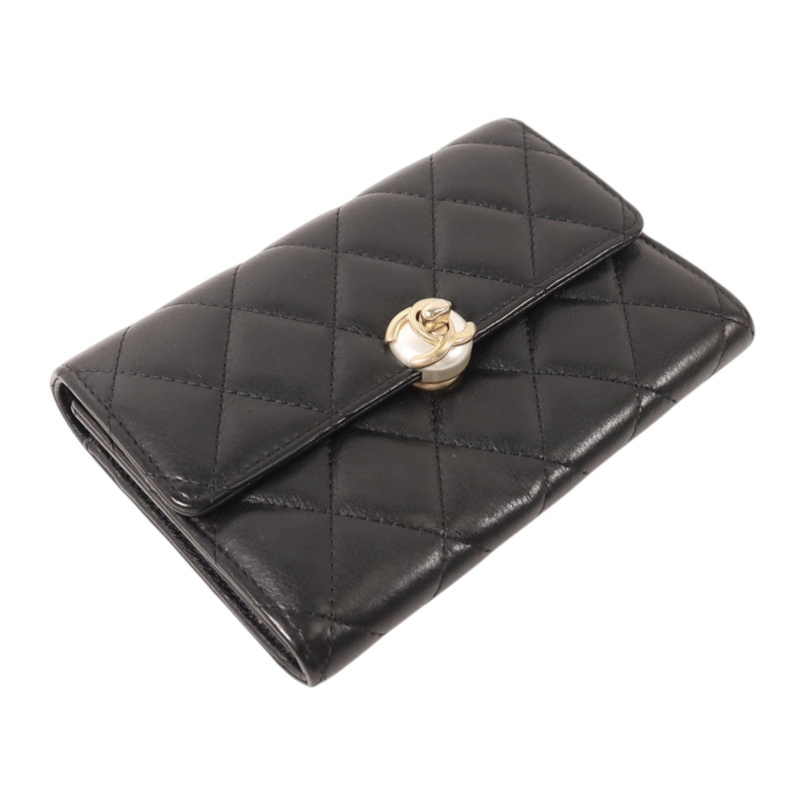 CHANEL 羊皮皮革Wallet金扣長錢包
