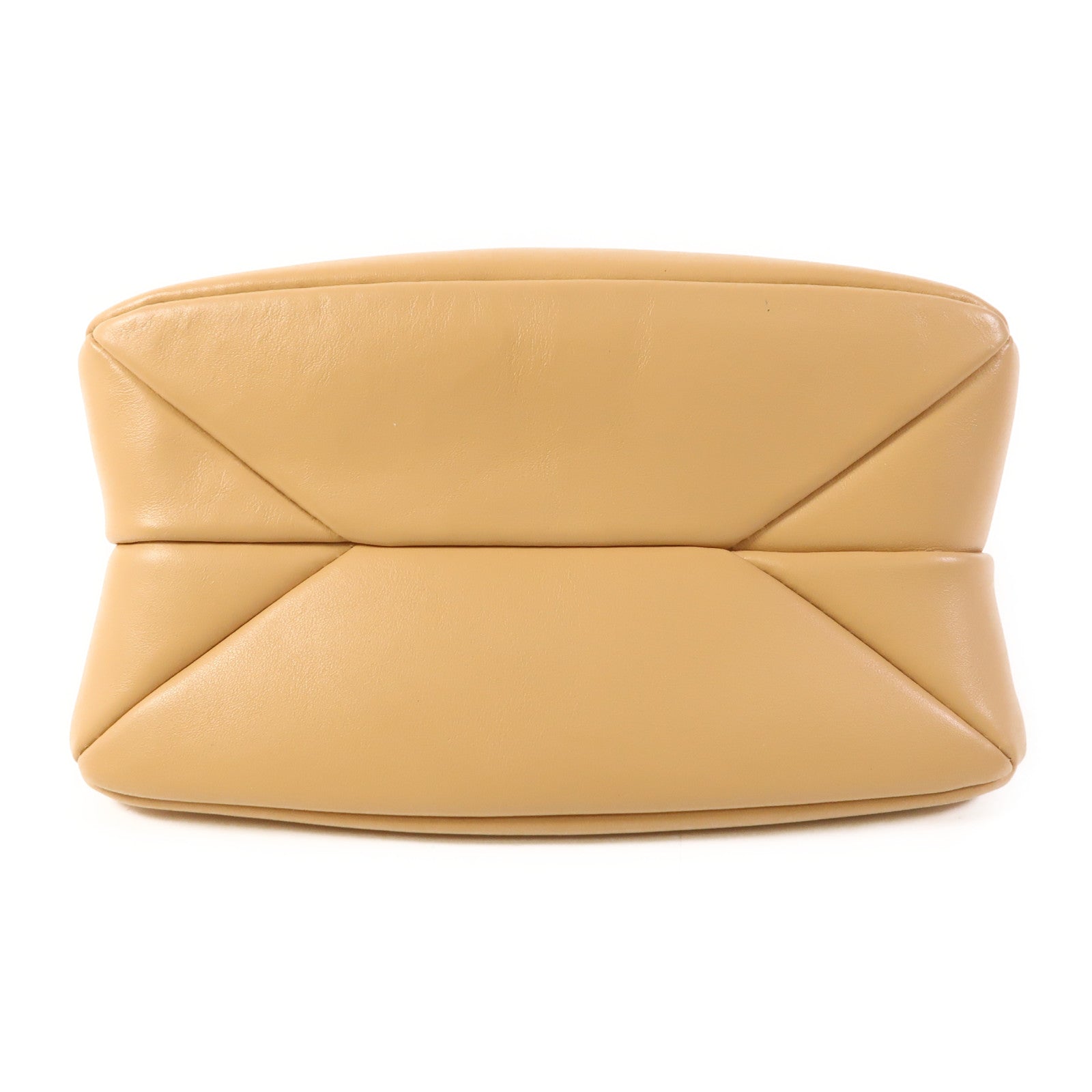 CHLOE GHW 2 Way Chain Shoulder Bag Calfskin Leather Beige