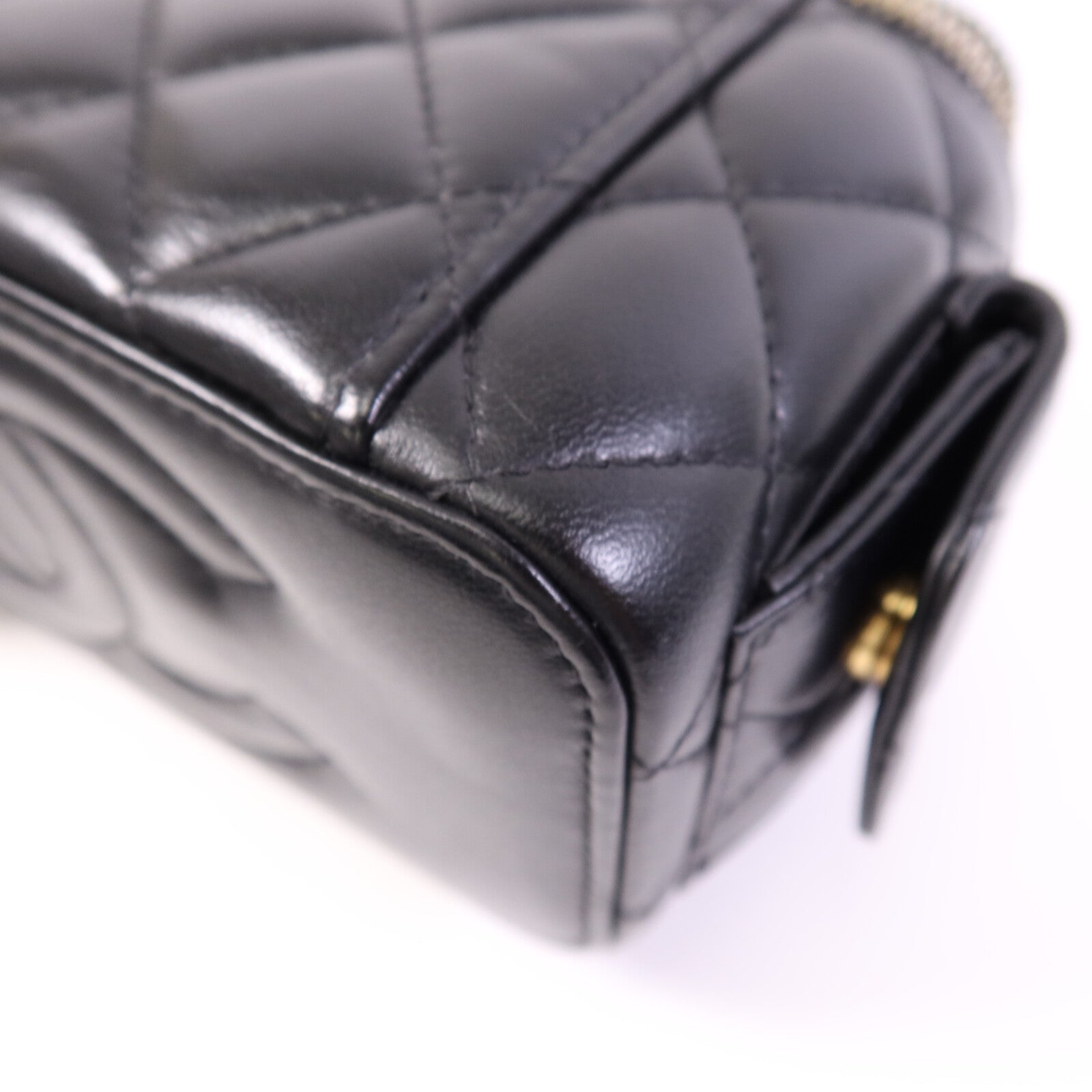 CHANEL 【激減優惠】羊皮皮革Vanity Case金扣鏈帶肩背袋