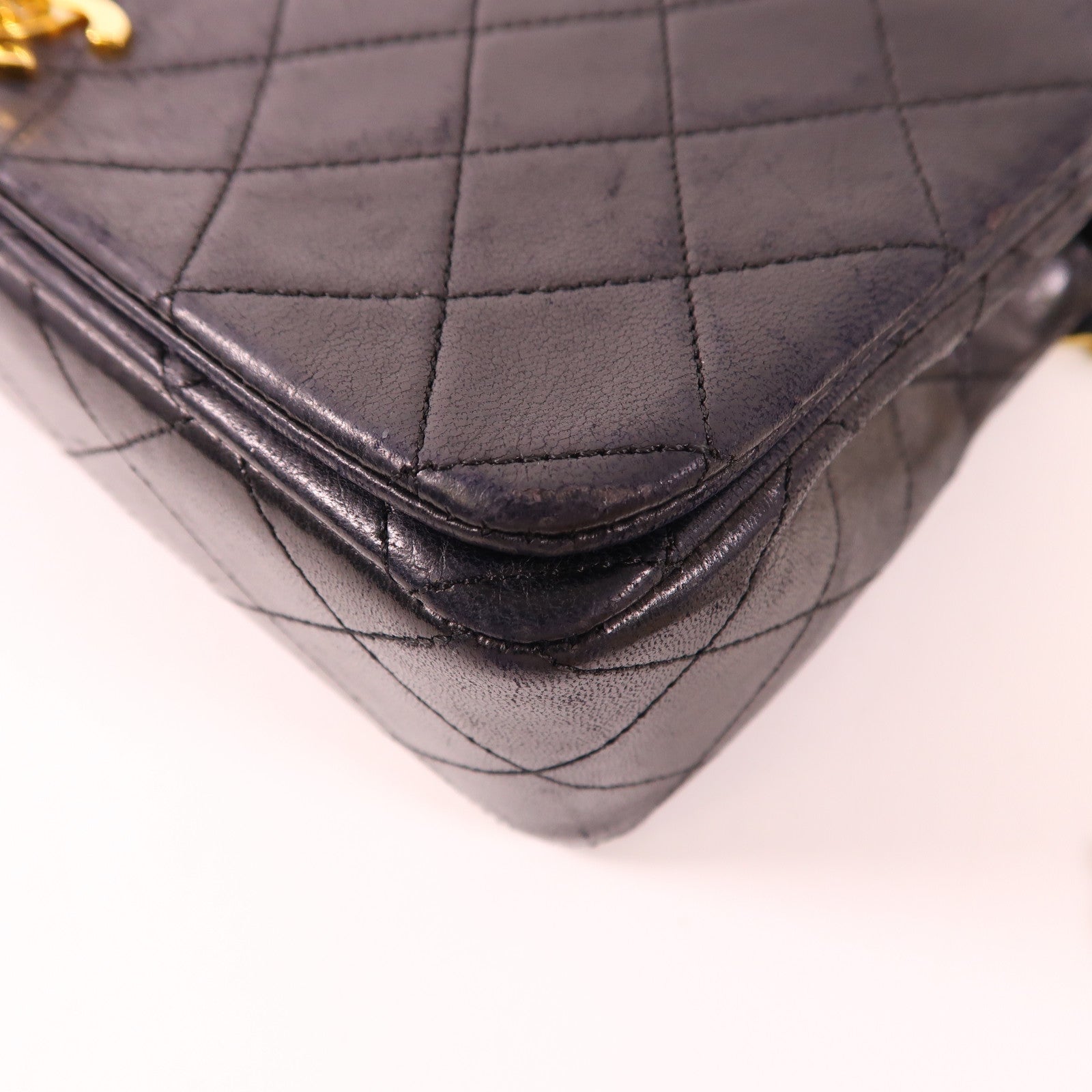 CHANEL 羊皮皮革Vintage Shoulder Bag金扣鏈帶肩背袋