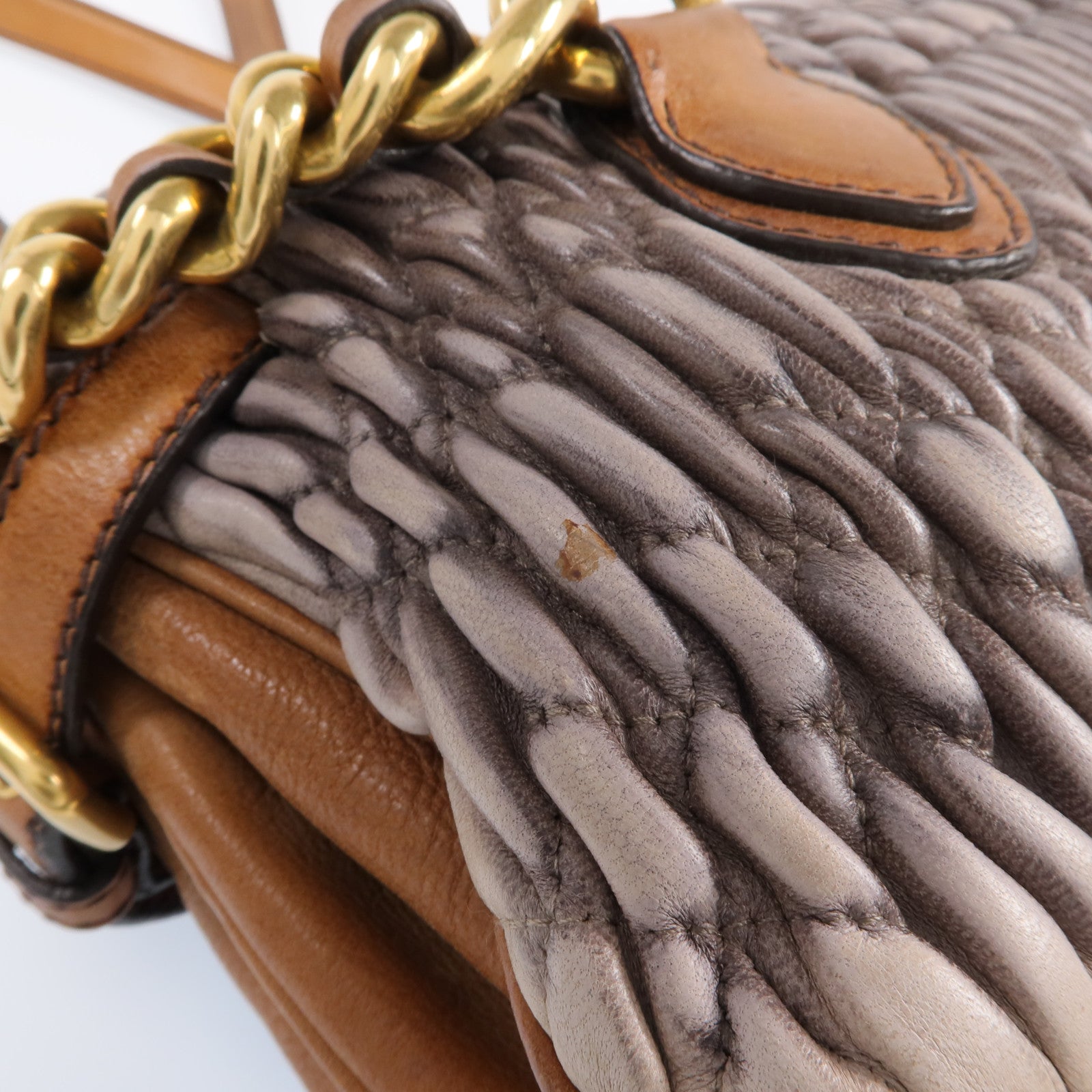 Miu Miu 羊皮皮革Sholder Bag 金扣肩背袋