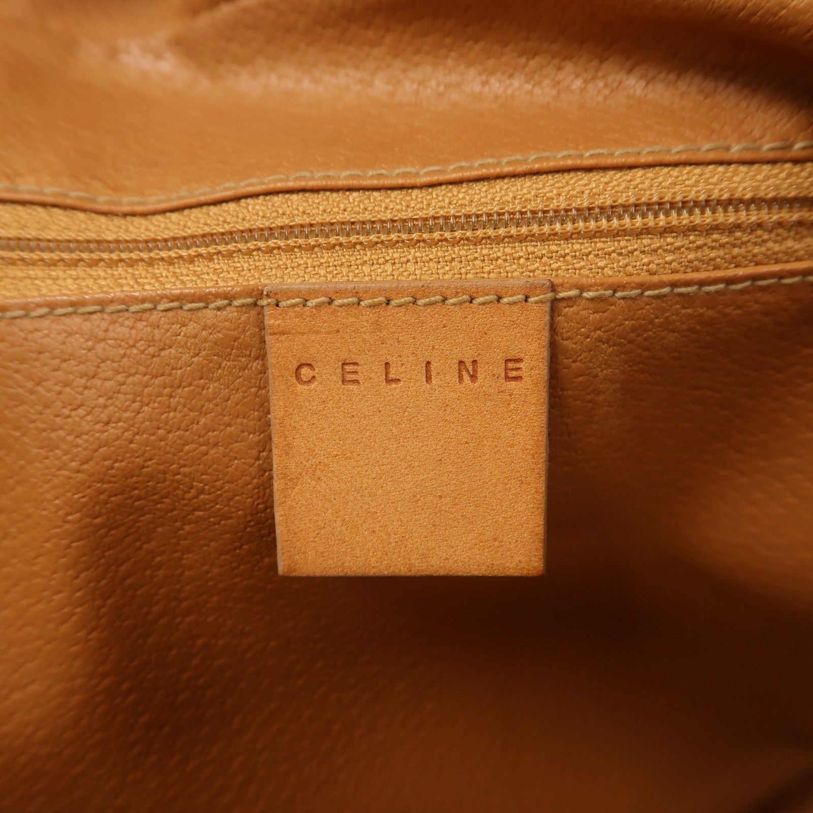 CELINE 塗層帆布/牛皮皮革Vintage Hand Bag金扣手挽袋棕色