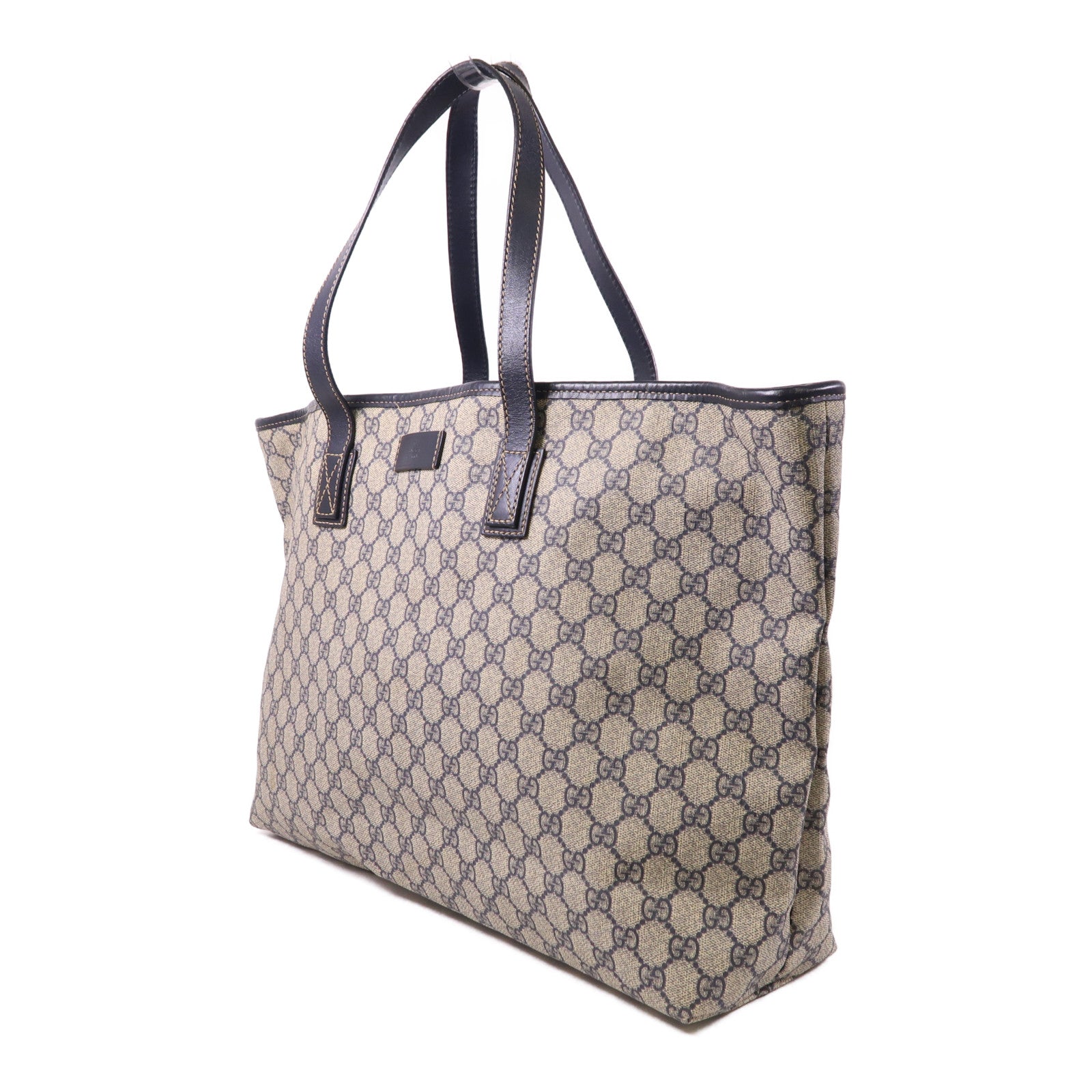 GUCCI 塗層帆布Tote Bag銀扣肩背袋