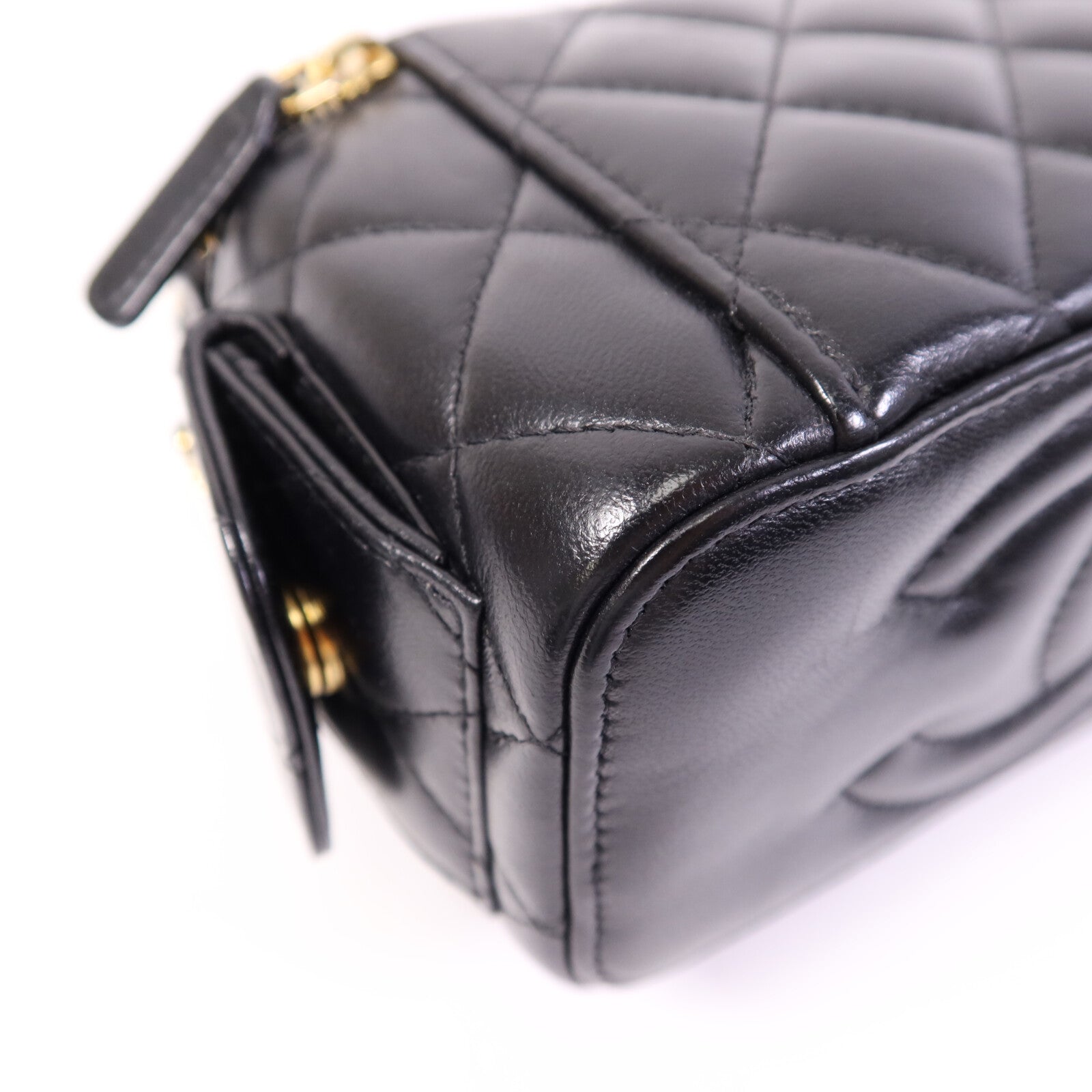 CHANEL 【激減優惠】羊皮皮革Vanity Case金扣鏈帶肩背袋
