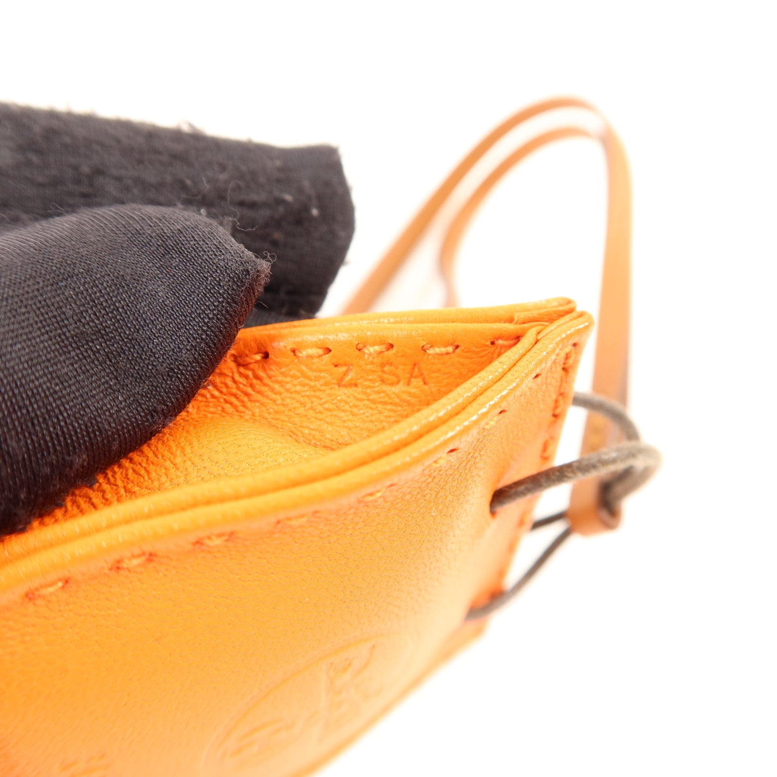HERMES Milo皮革/Swift皮革Sac Orange Charm掛飾