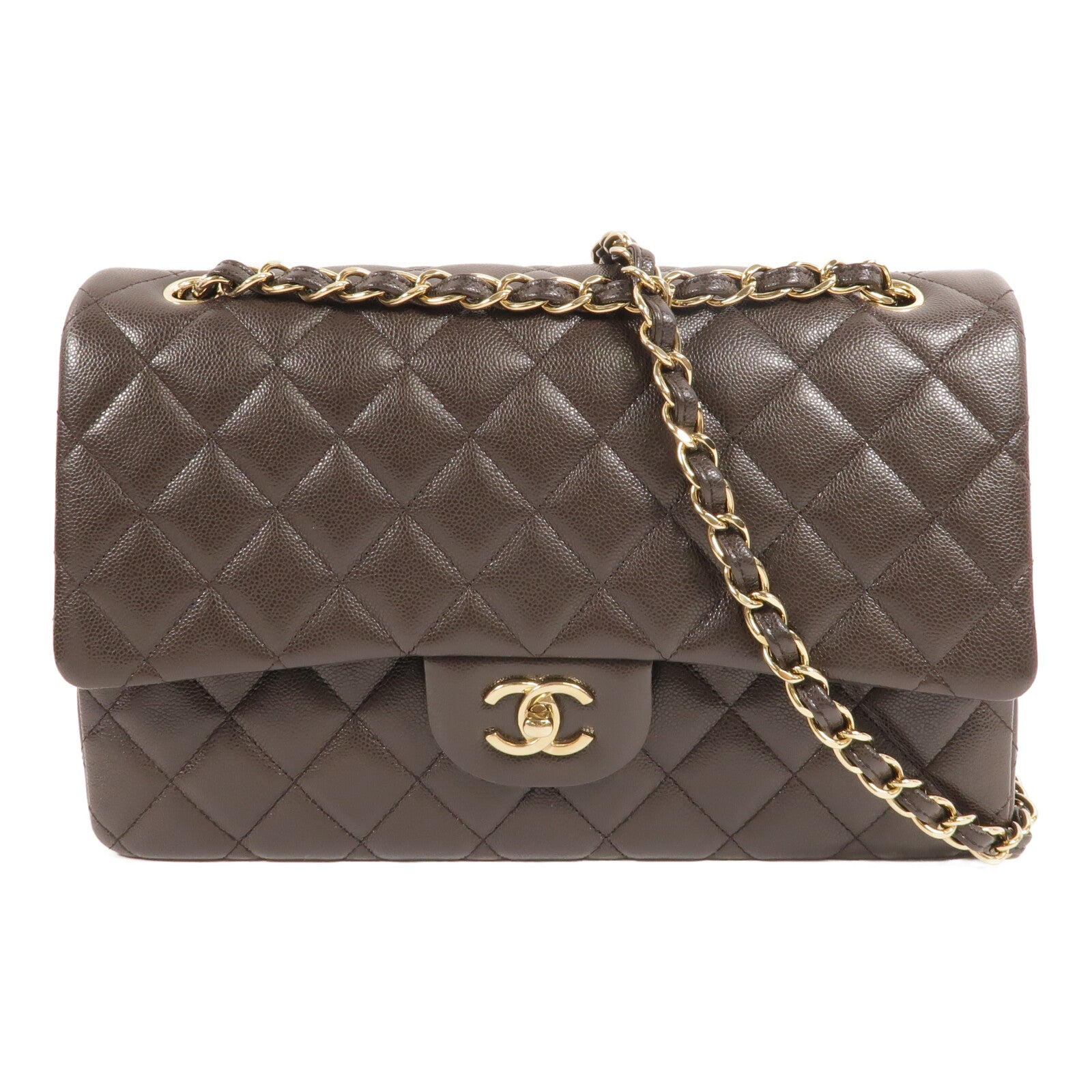 CHANEL 牛皮皮革Large Classic鏈帶肩背袋