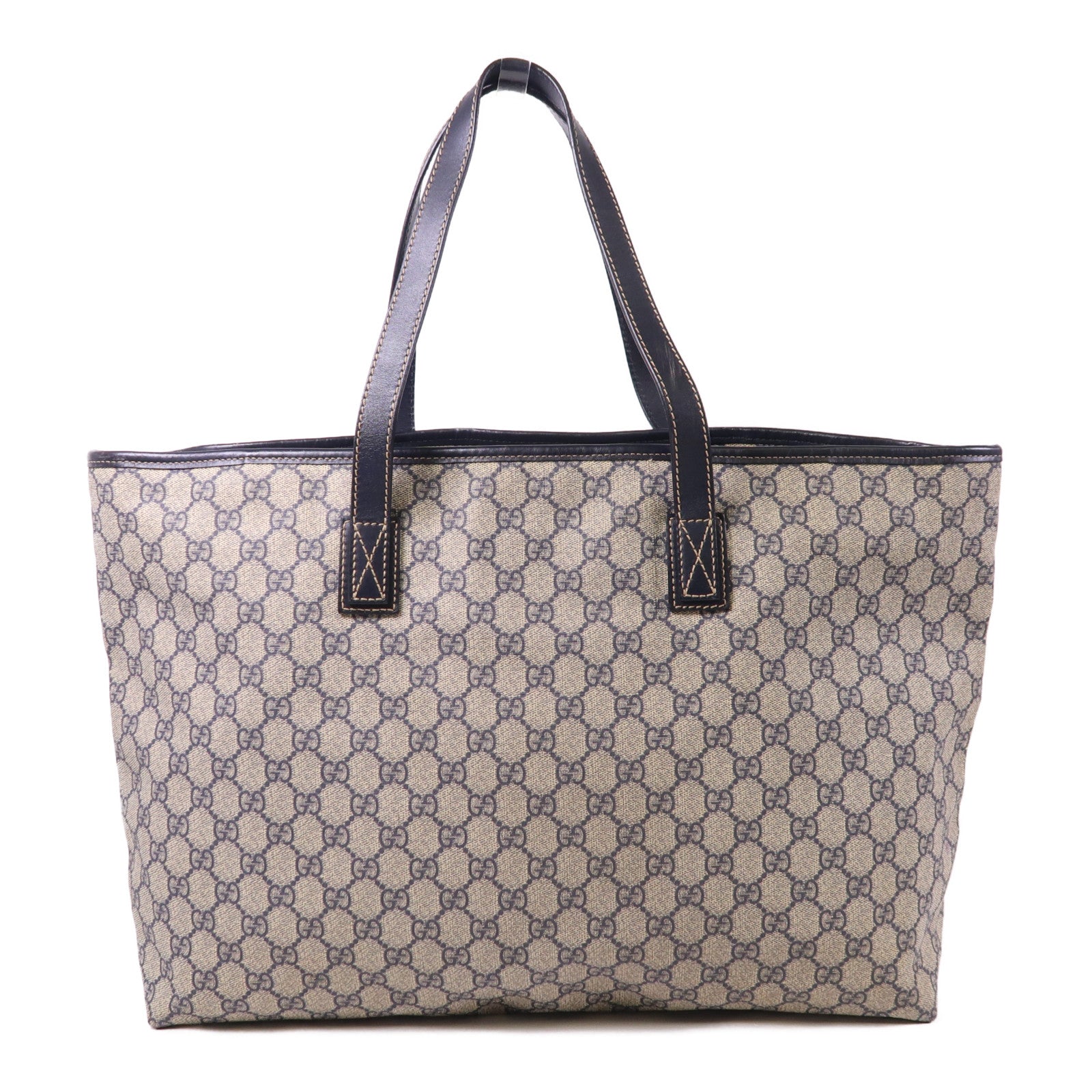 GUCCI 塗層帆布Tote Bag銀扣肩背袋